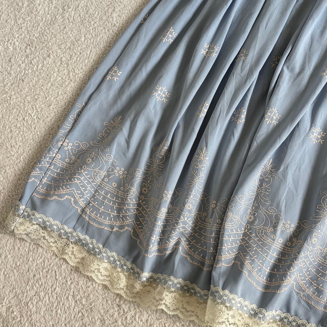 일본빈티지 lune moire 블루 스커트 상품이미지2