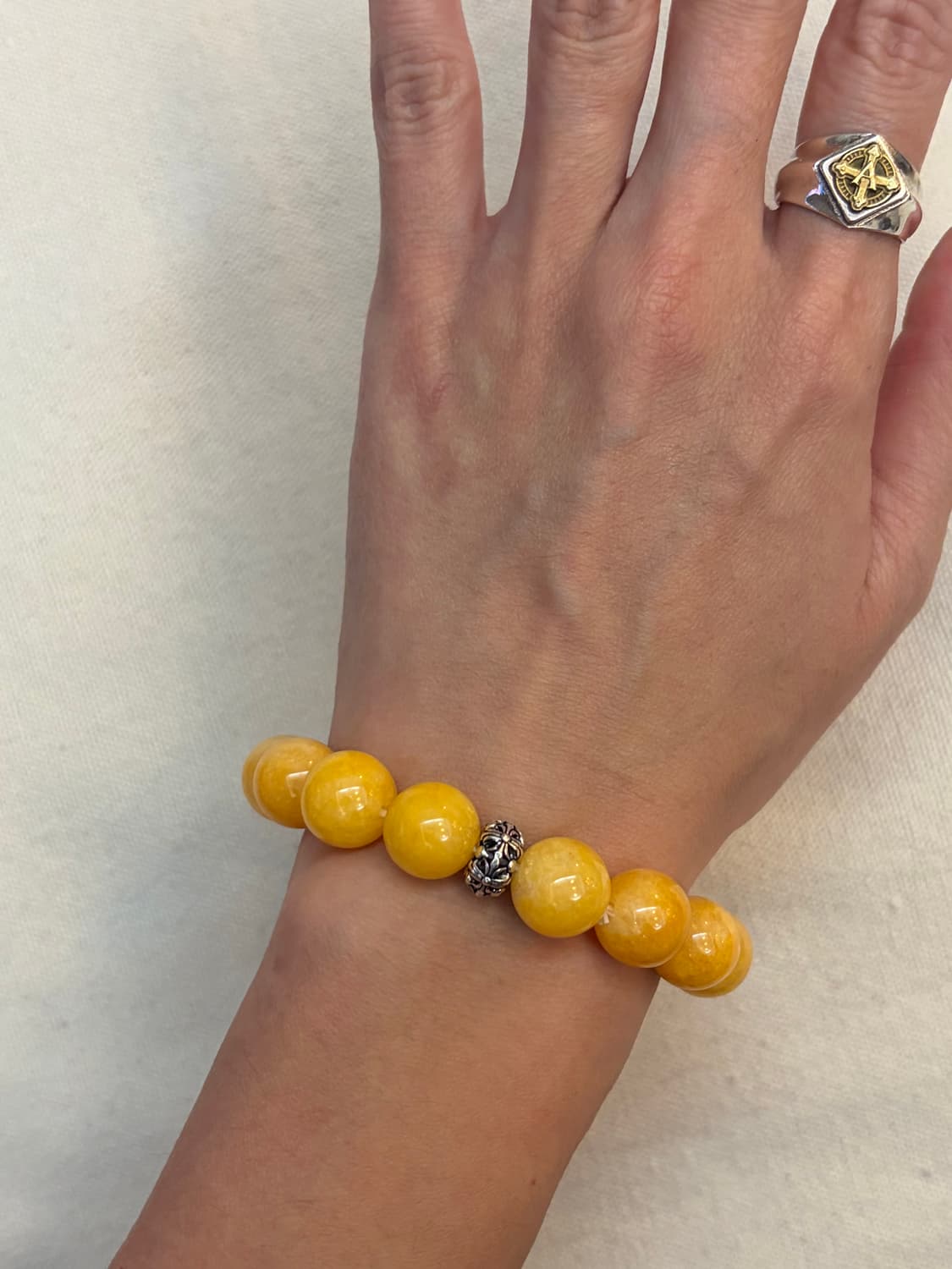 옐로우 제이드 비즈 팔찌 상품이미지1