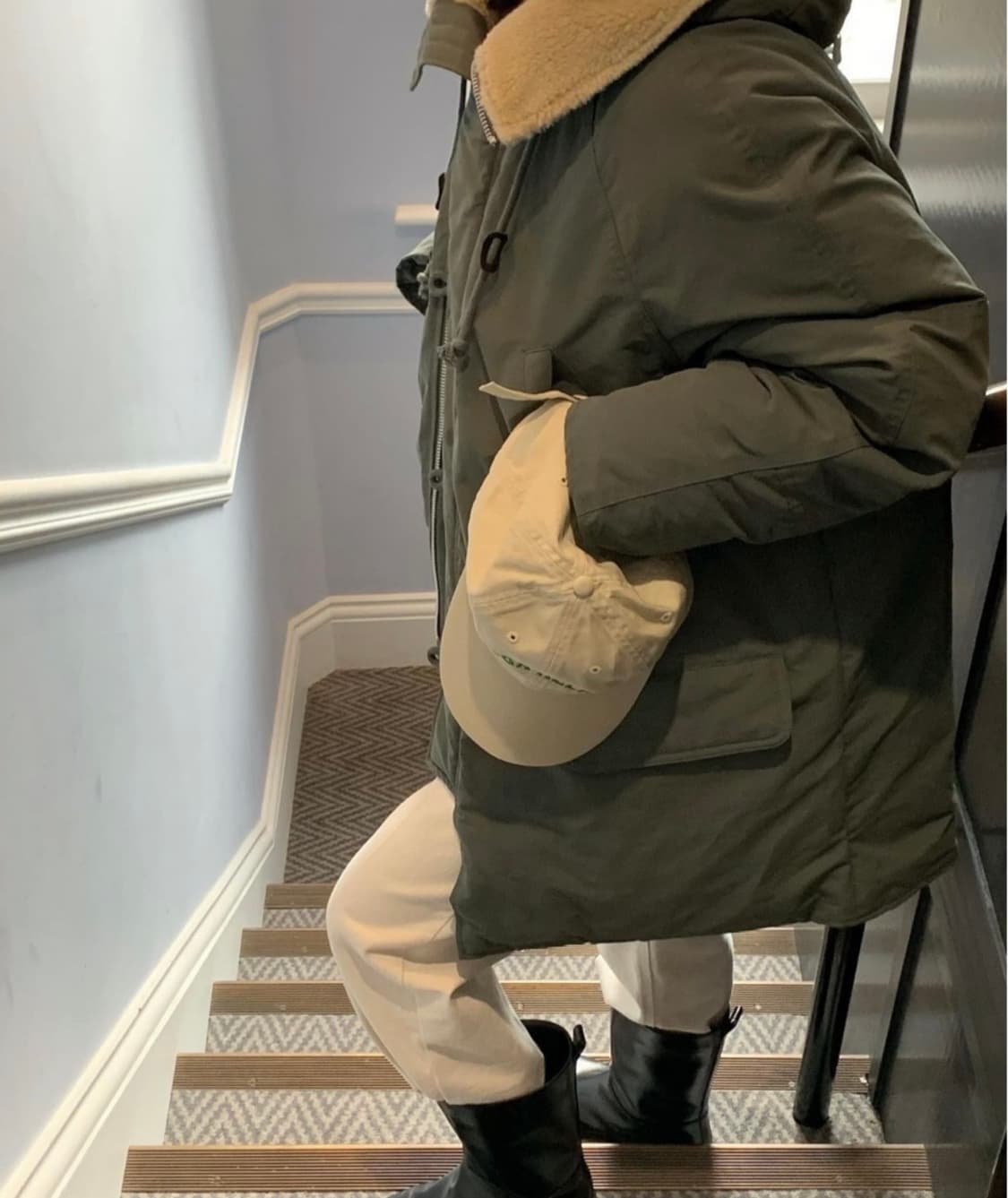 브런치 품절야상 구스다운 야상패딩 카키 여성 프리사이즈 상품이미지5