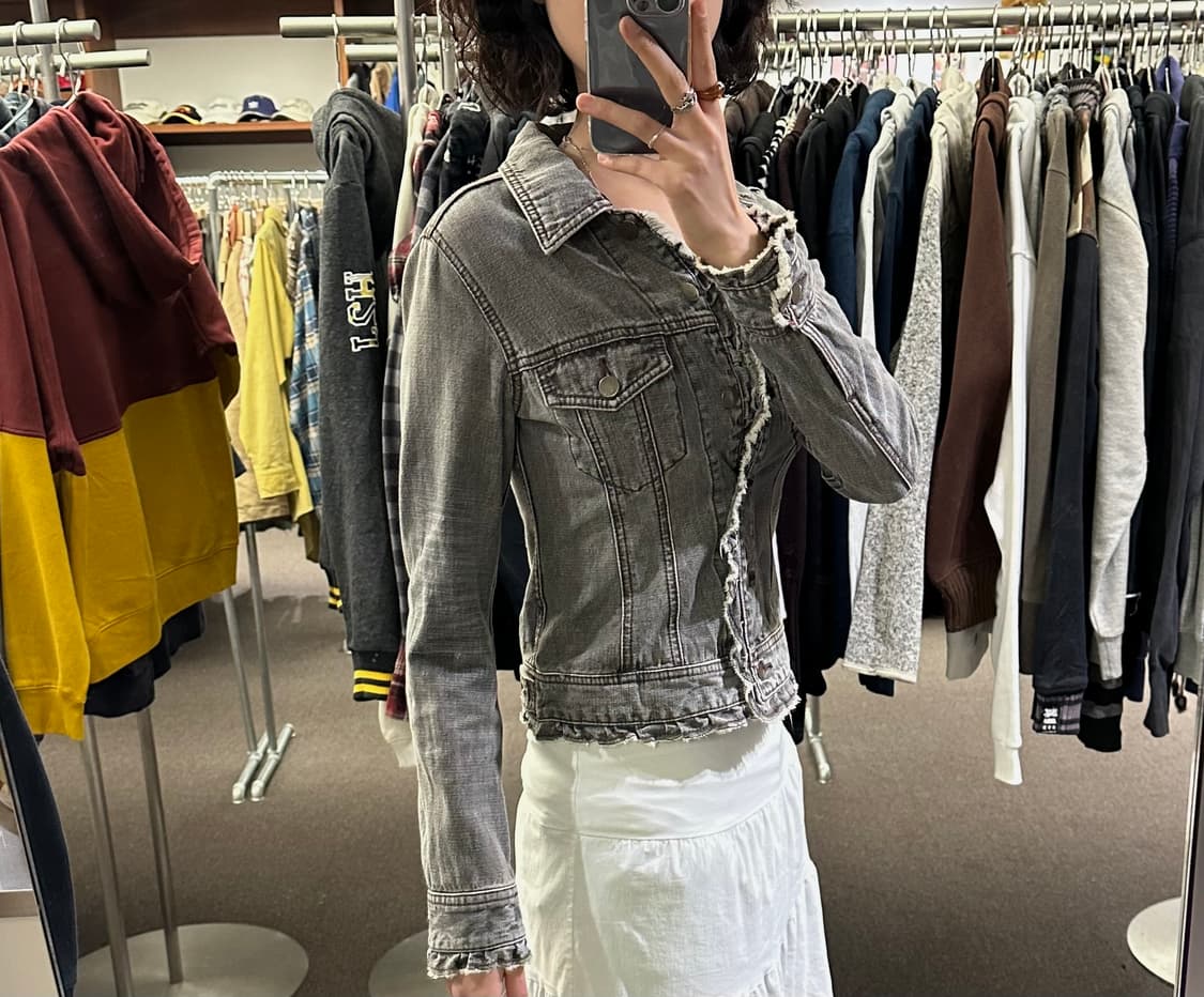 OS)Comme Ca Ism vintage 여성 그레이 워싱 데님 자켓 상품이미지1