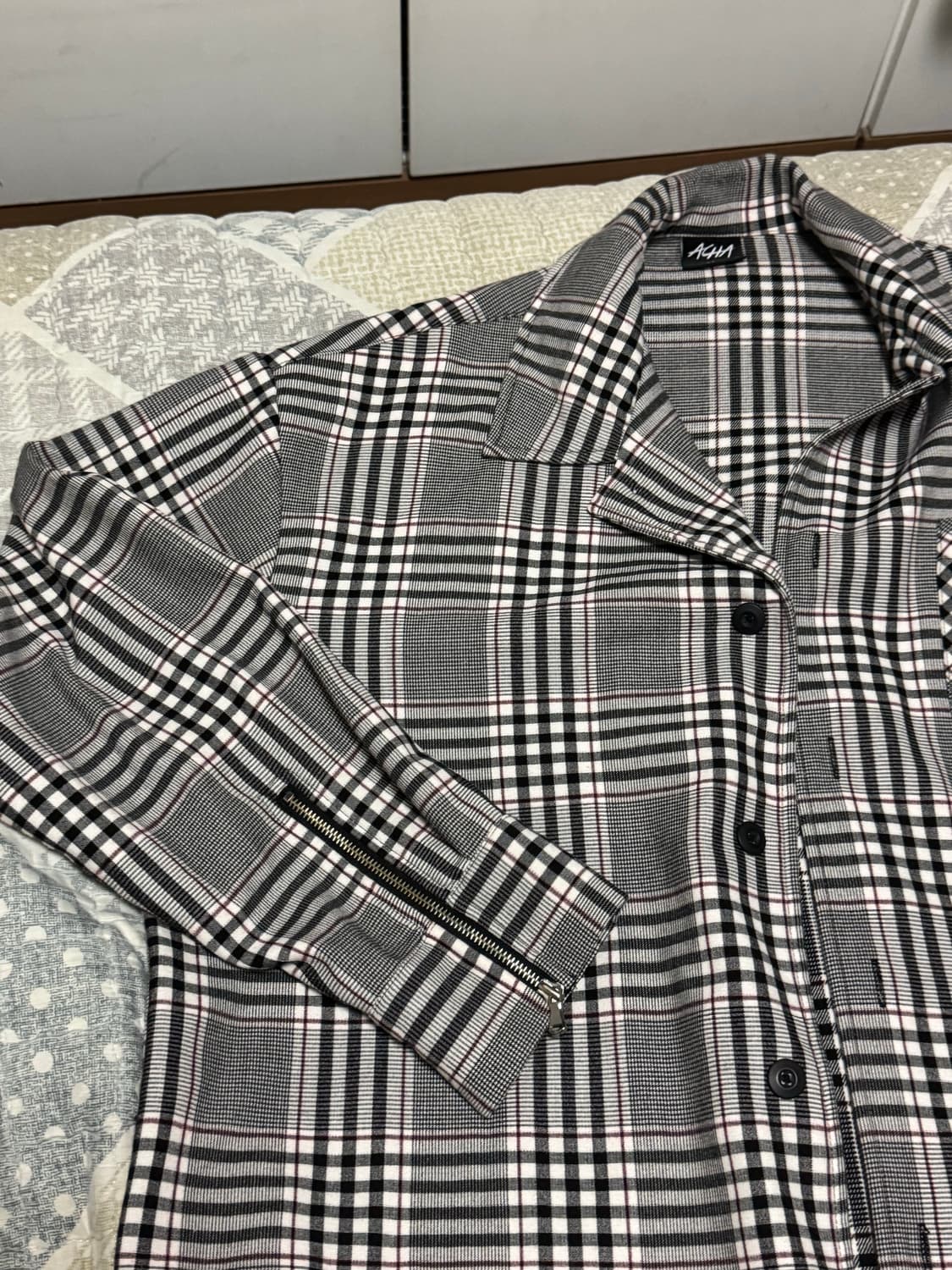 <거의 새것> [L] acha 오버핏 체크 셔츠 상품이미지7
