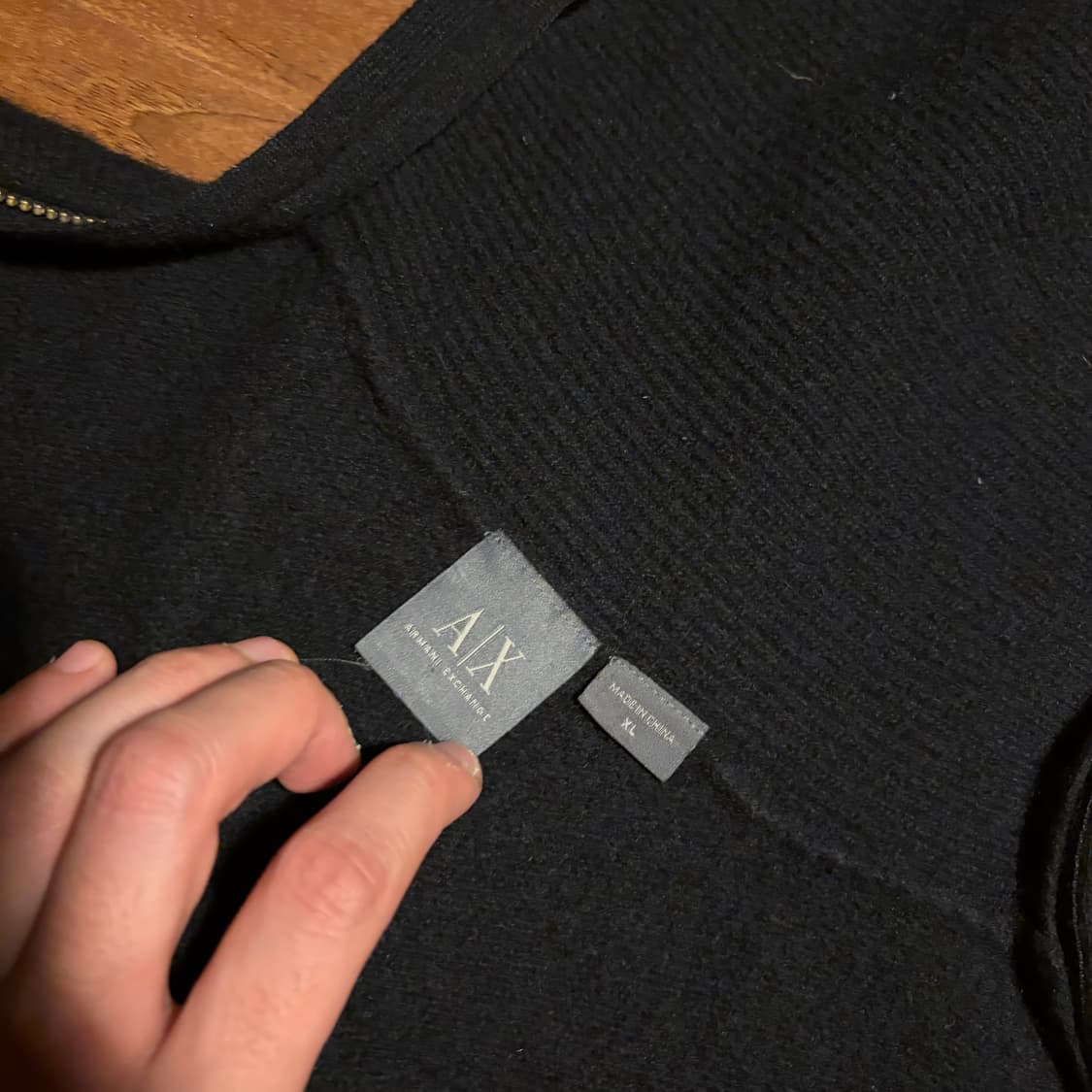 ARMANI EXCHANGE 더블 사이드 넥 집업 울 니트 상품이미지9