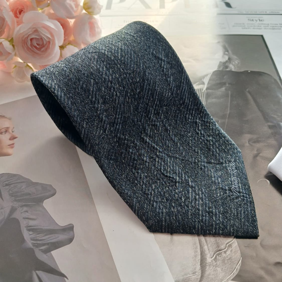 니나리치 실크 다크그레이 패턴 넥타이 9.6cm A+등급 A18564
 상품이미지2