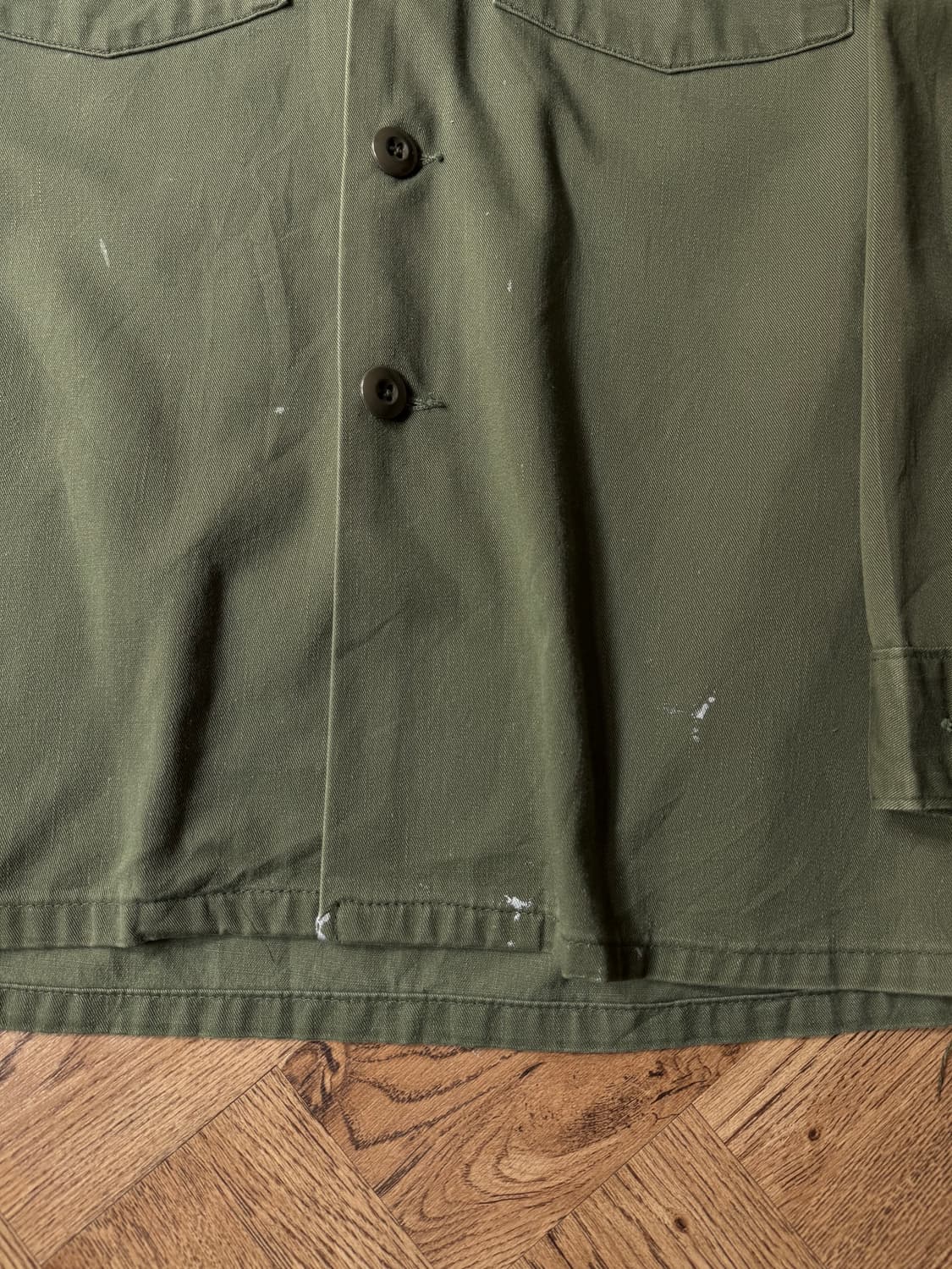 [M]70's 오리지널 U.S ARMY OG-507 페인팅 밀리터리 셔츠 상품이미지4