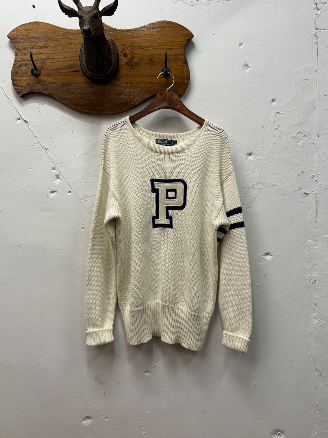 L) Polo by Ralph Lauren Cream Letter Kni 상품이미지2