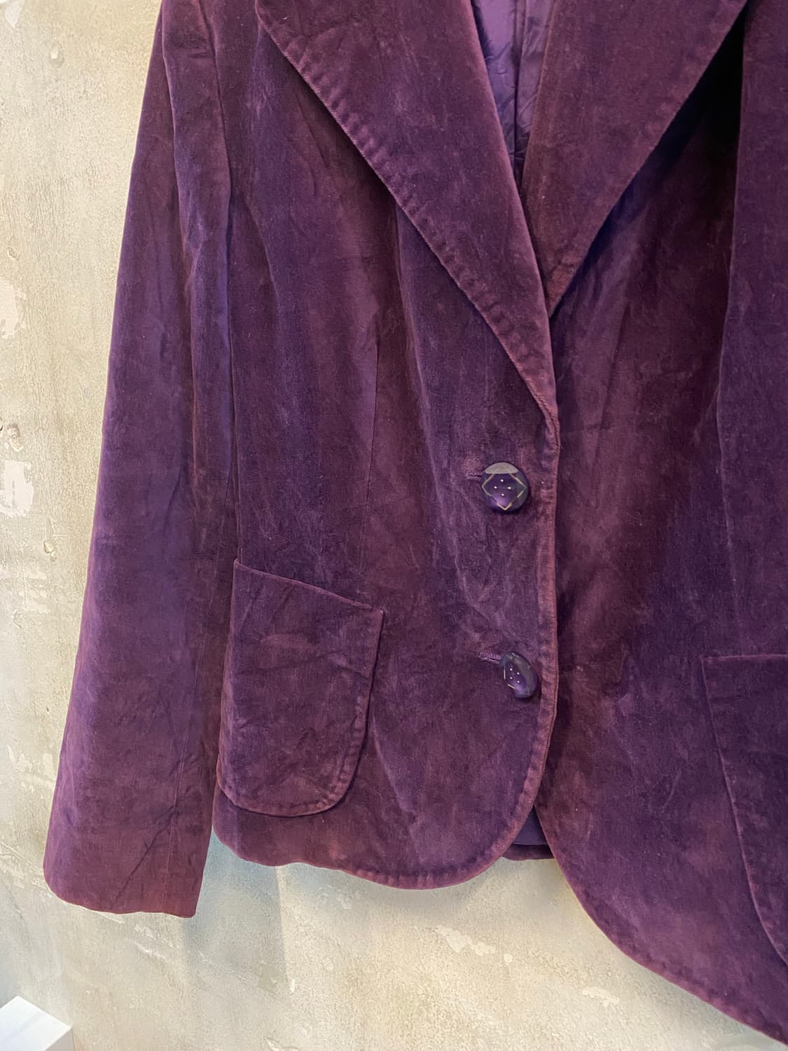 90s MaxMara vintage 퍼플 벨벳 자켓 상품이미지3