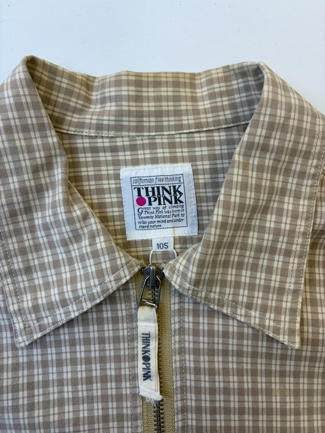 띵크 핑크 투포켓 체크 풀오버 집 셔츠 상품이미지4