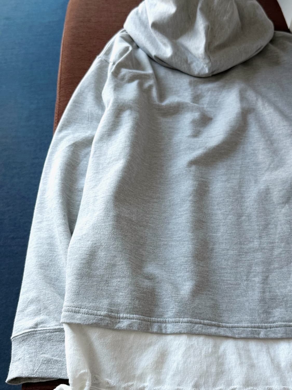 Design fake layered hooded sweat P/O 상품이미지5
