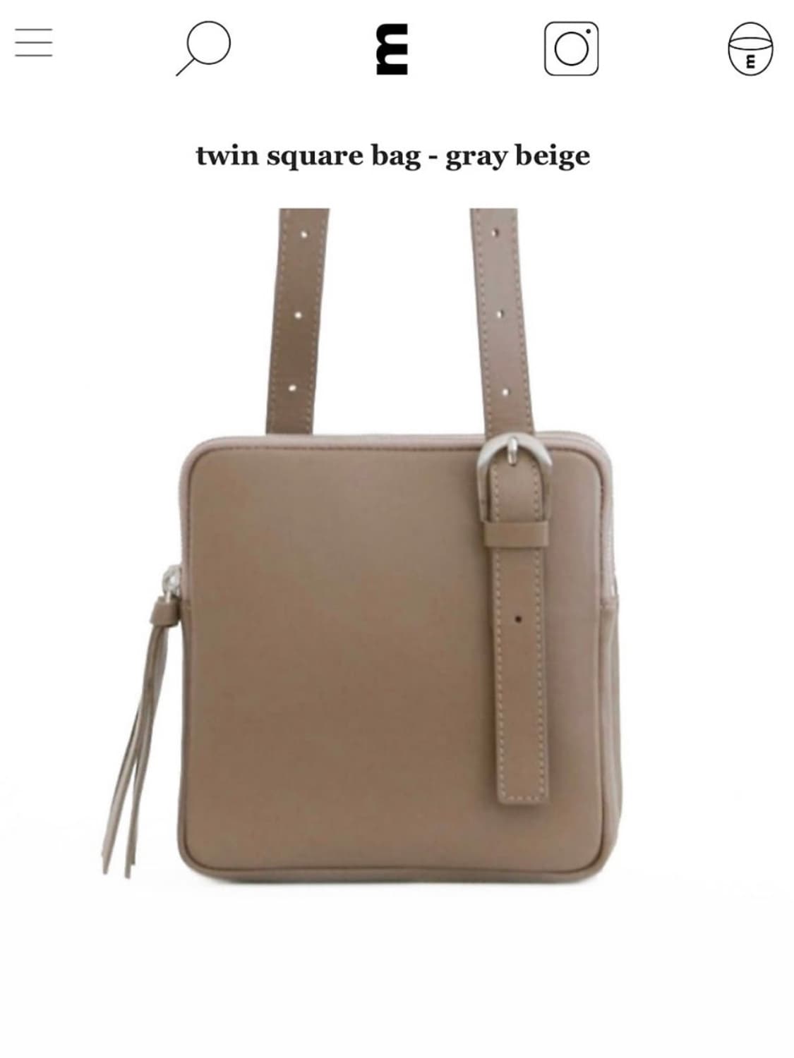 미닛뮤트 트윈스퀘어백 그레이베이지 상품이미지1