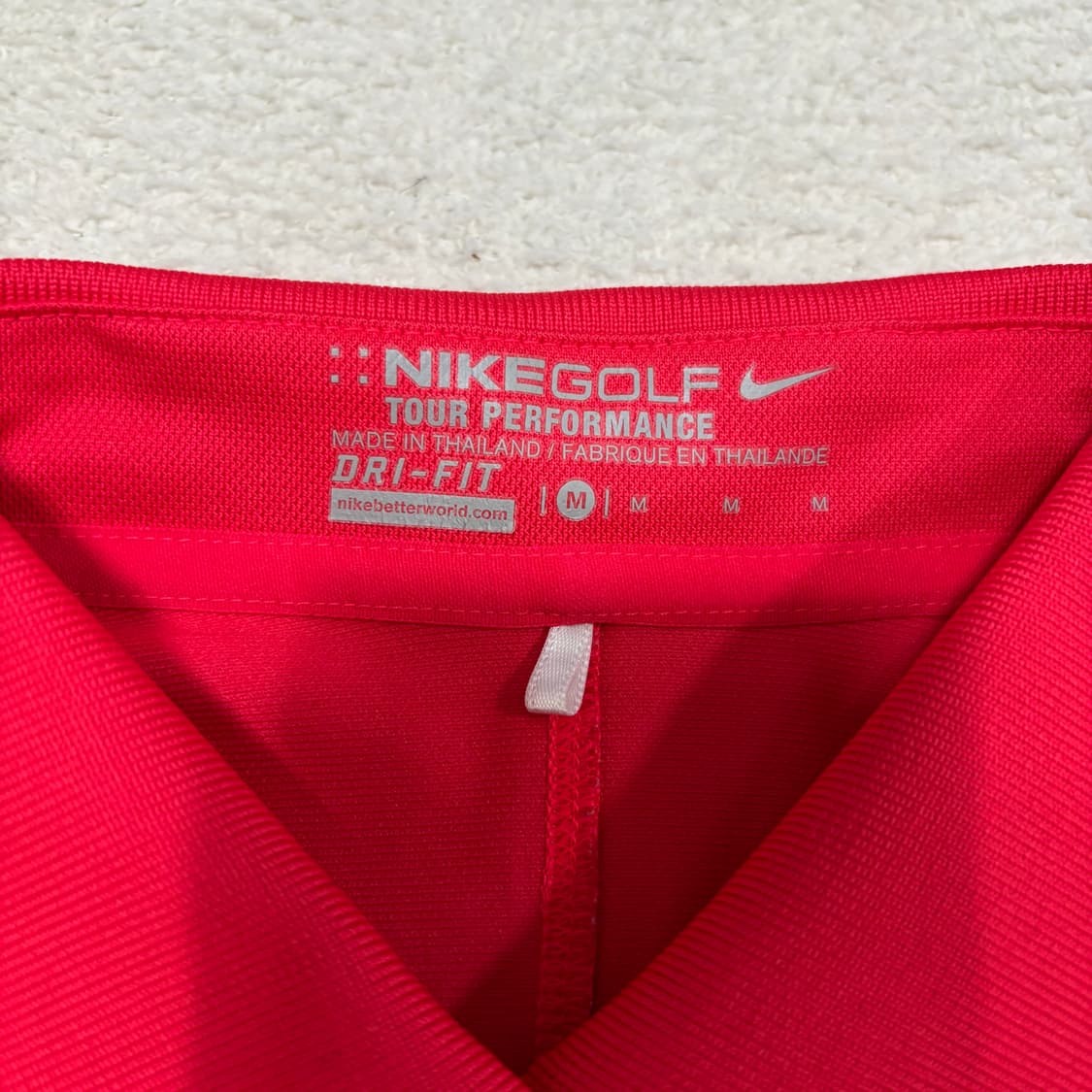 M 나이키골프 레드 드라이핏 긴팔 폴로 셔츠 1205 상품이미지3