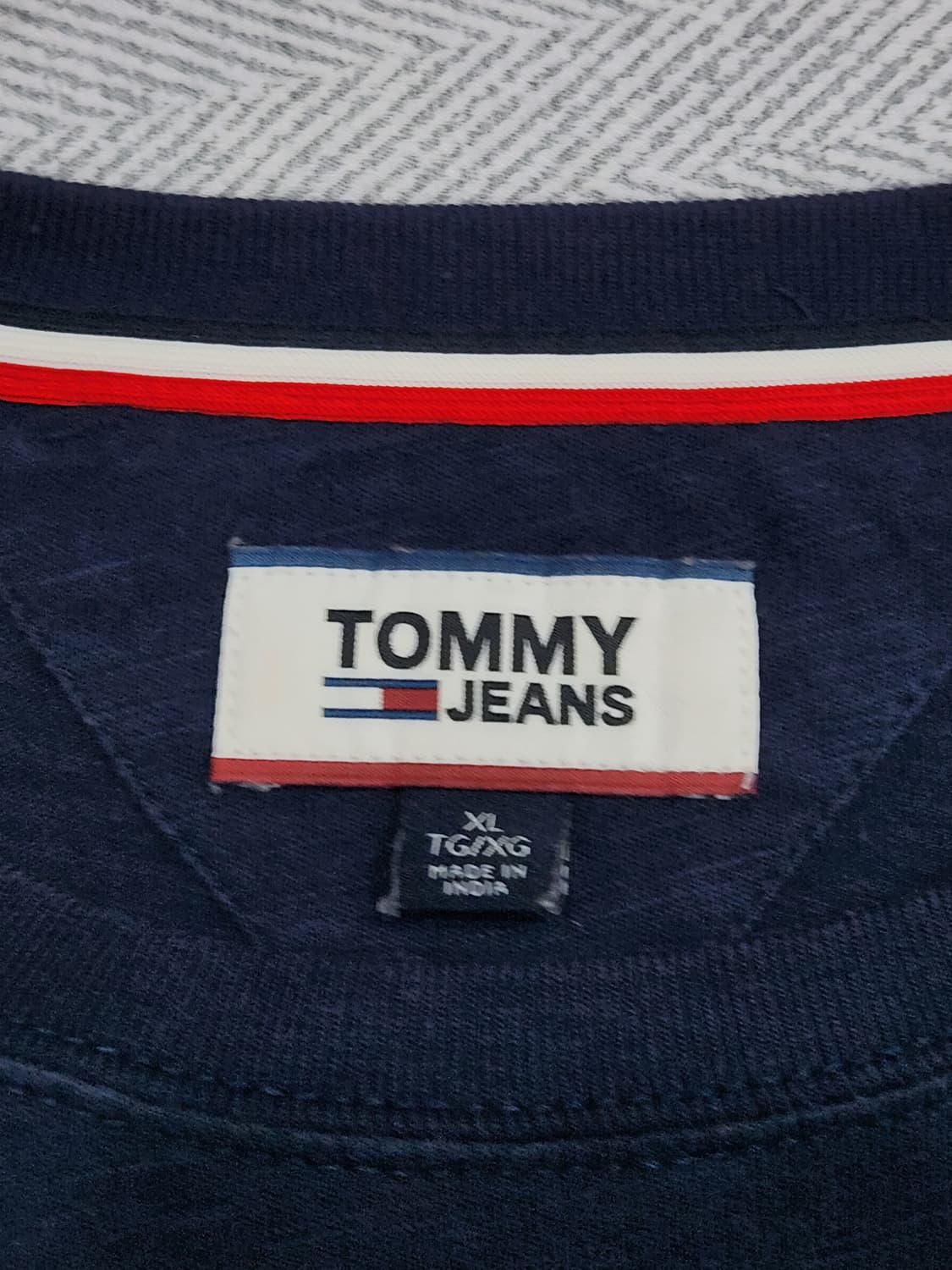 [XL] 타미힐피거 롱슬리브 긴팔 티셔츠 네이비 자수로고 상품이미지3
