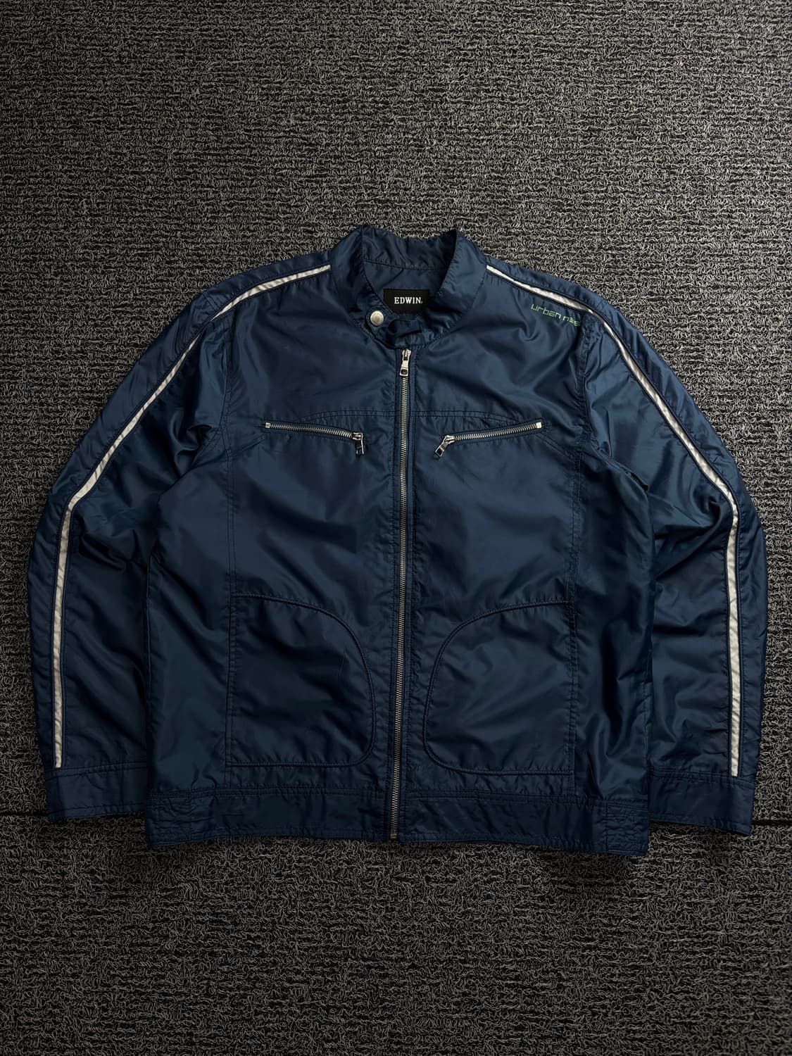 에드윈 나일론 블루 메탈 디테일 바이커 자켓 1502 상품이미지2