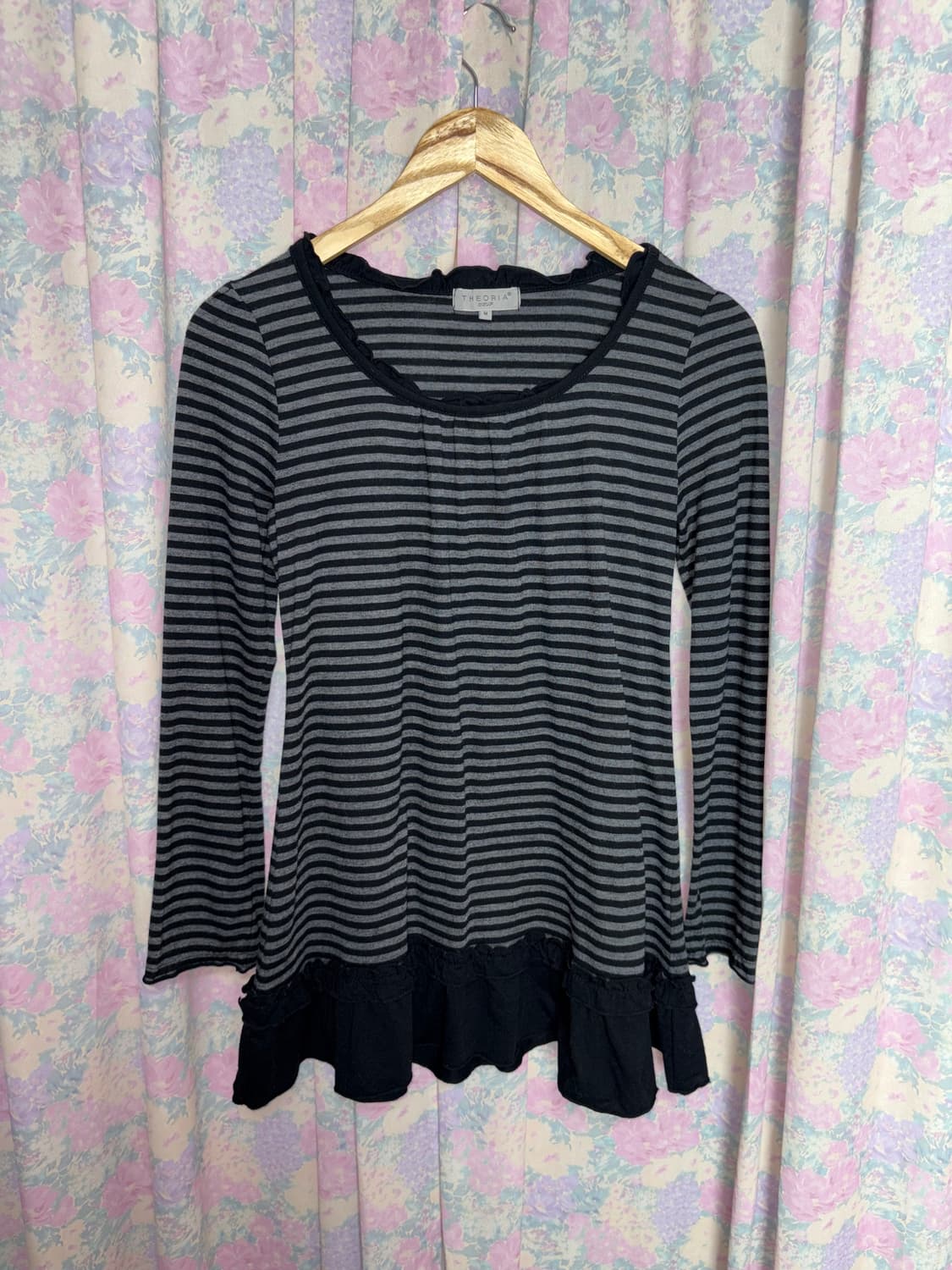 스트라이프 프릴 긴소매 티셔츠 상품이미지6