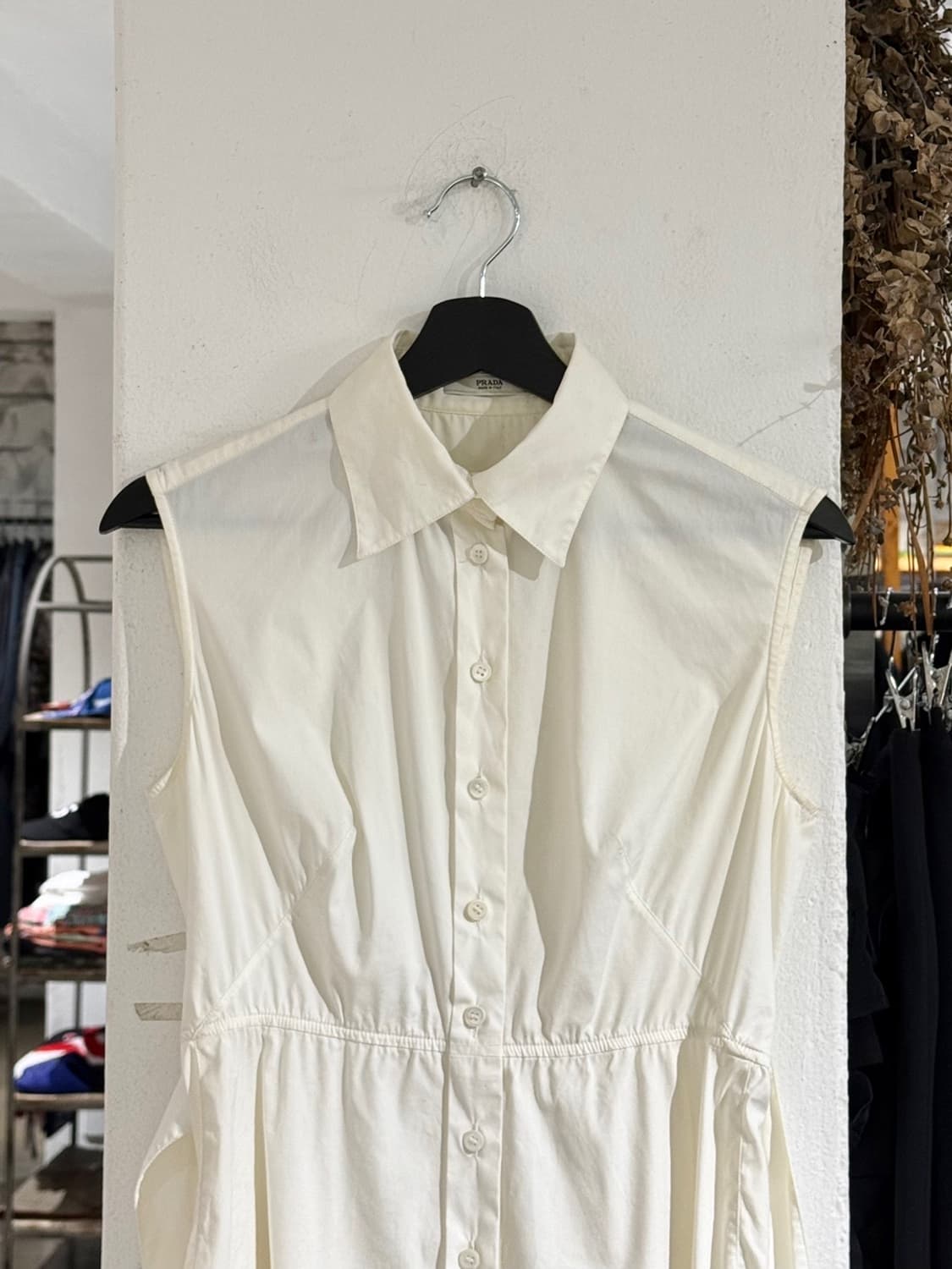 프라다 아이보리 타이 슬리브리스 미니 원피스 상품이미지2