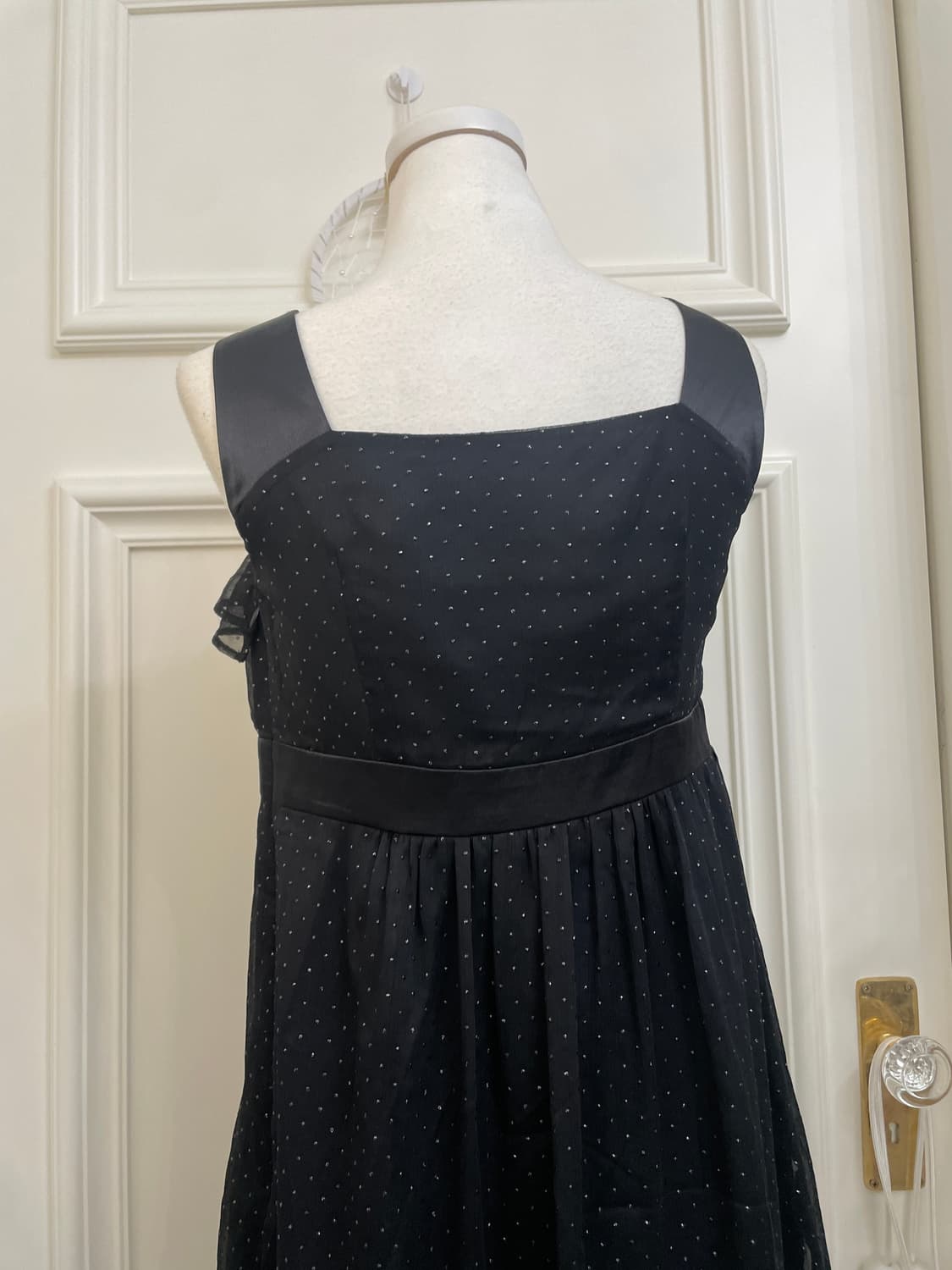 black twinkle dot ruffle bow cute opc 상품이미지4