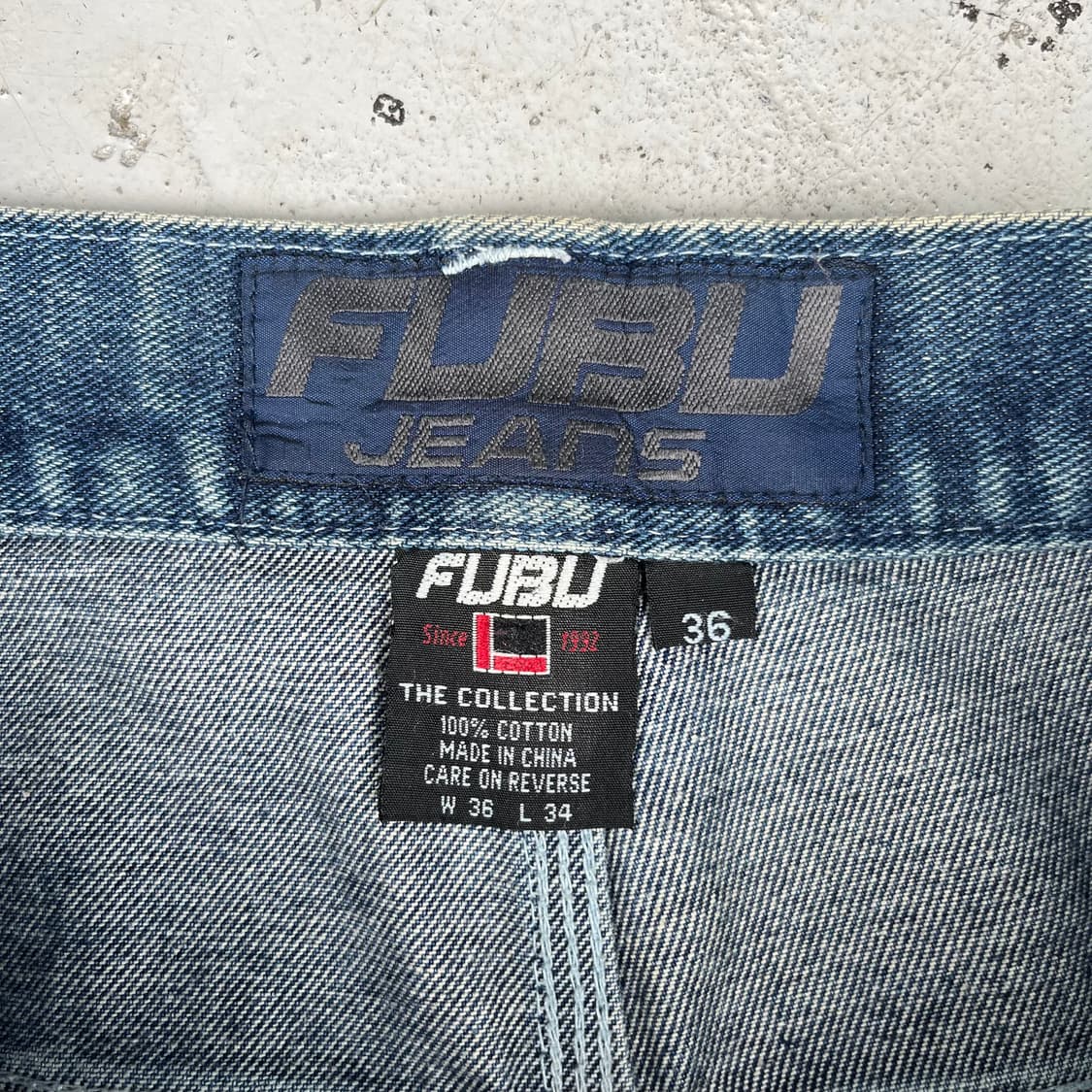 빈티지 Fubu 더 콜렉션 써클로고 배기 카펜터 데님팬츠 상품이미지4
