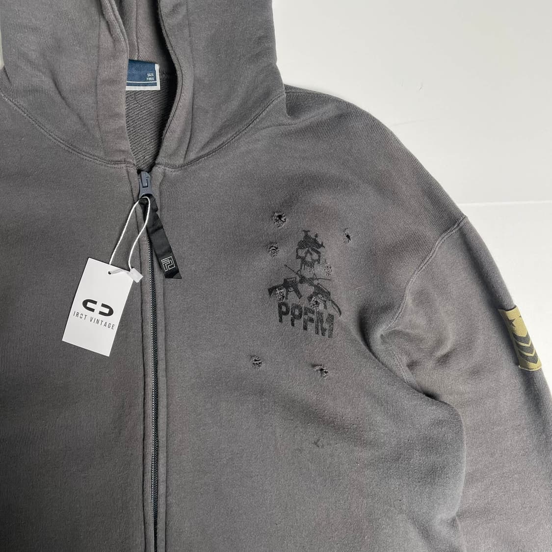 PPFM 홀데미지 밀리터리 집업 후드  상품이미지3