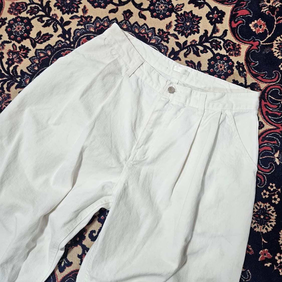 ORDER 투턱 루즈핏 화이트 데님팬츠 32 size 상품이미지2