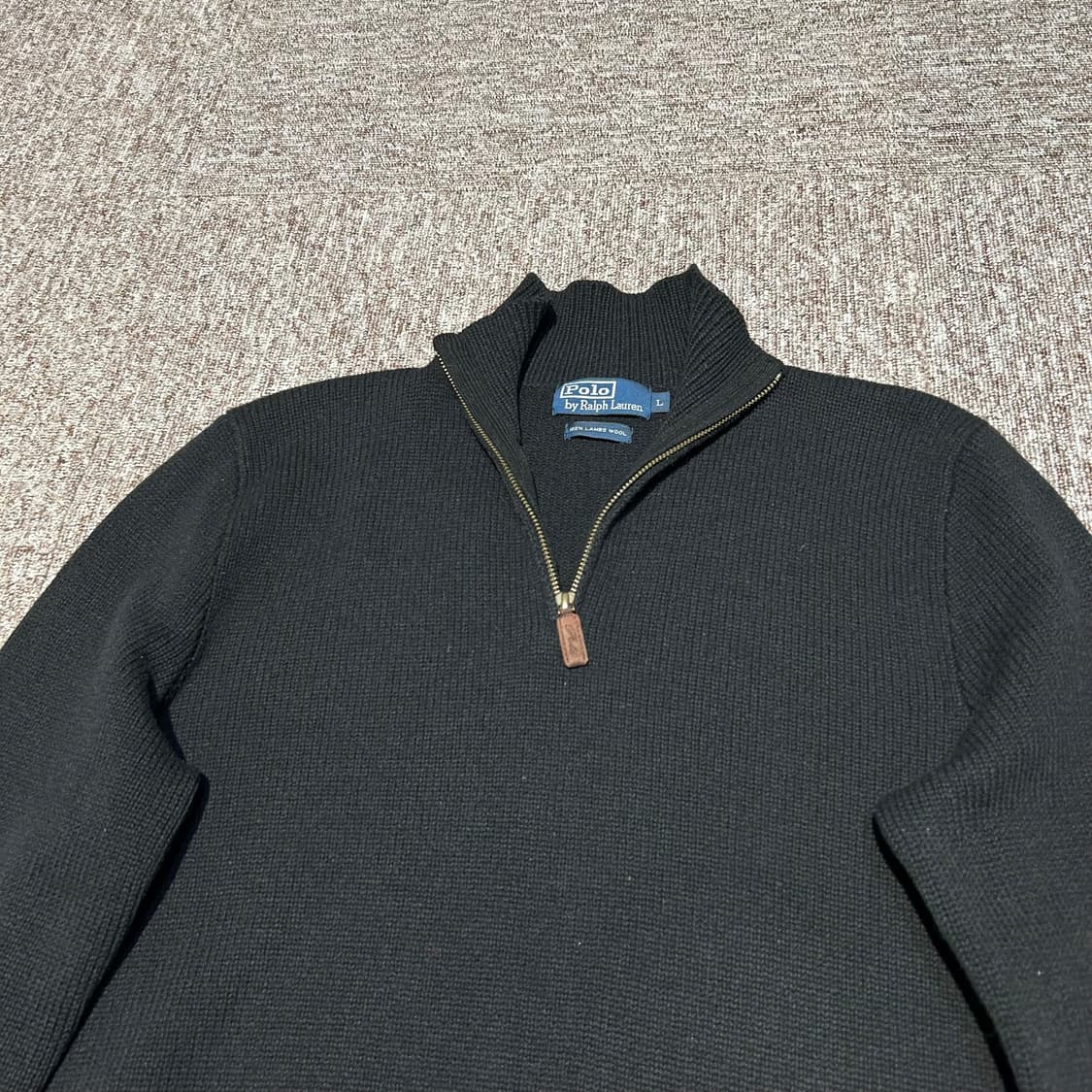 L) 폴로 랄프로렌 블랙 램스울 니트 반집업 풀오버 상품이미지3