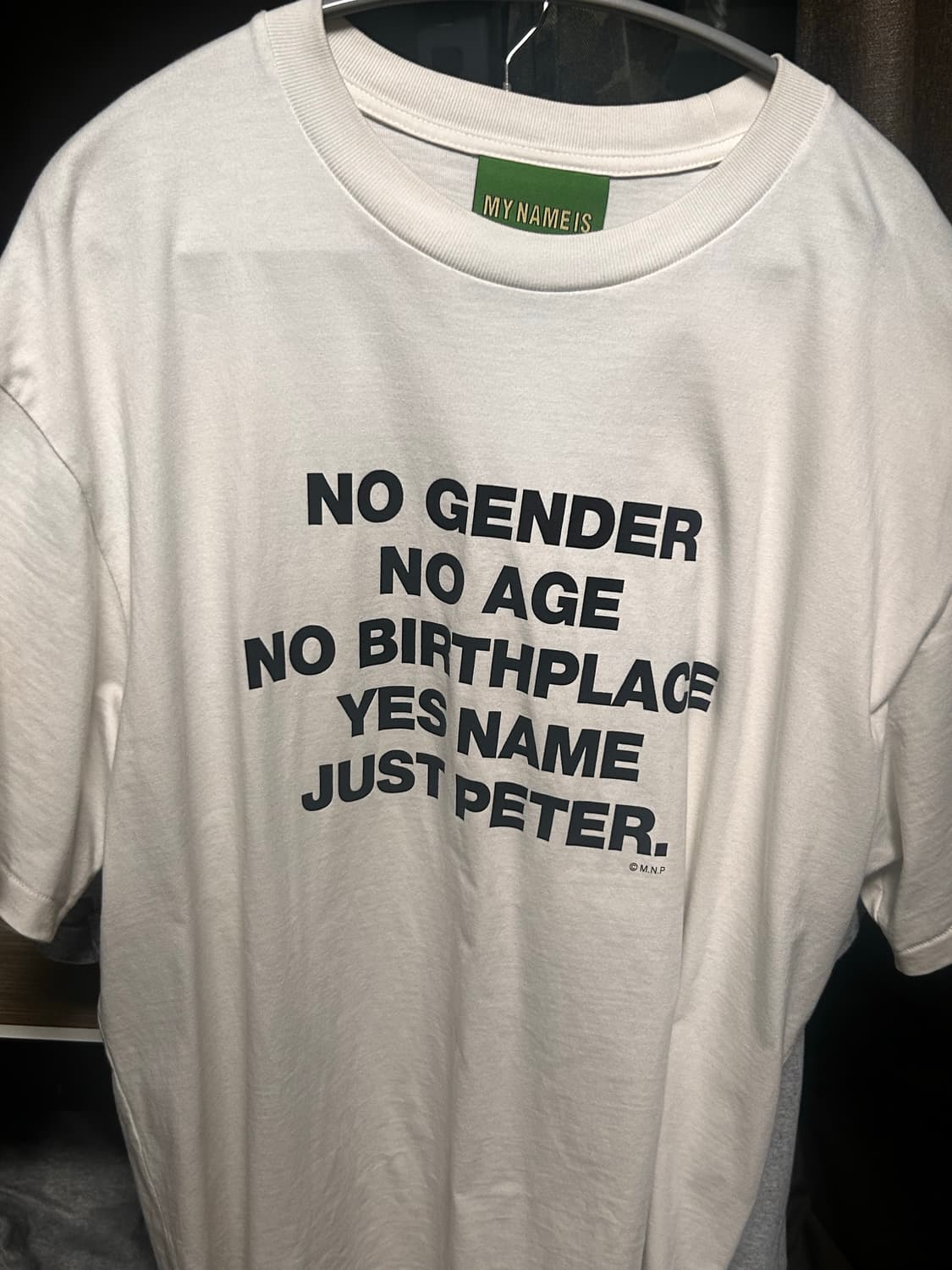 마이네임이즈피터 반팔티 SLOGAN T-SHIRTS - WHITE 상품이미지1