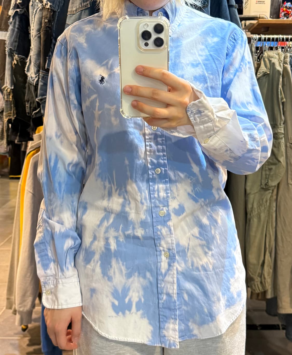 [No.9]폴로 패턴 화이트 셔츠 상품이미지1