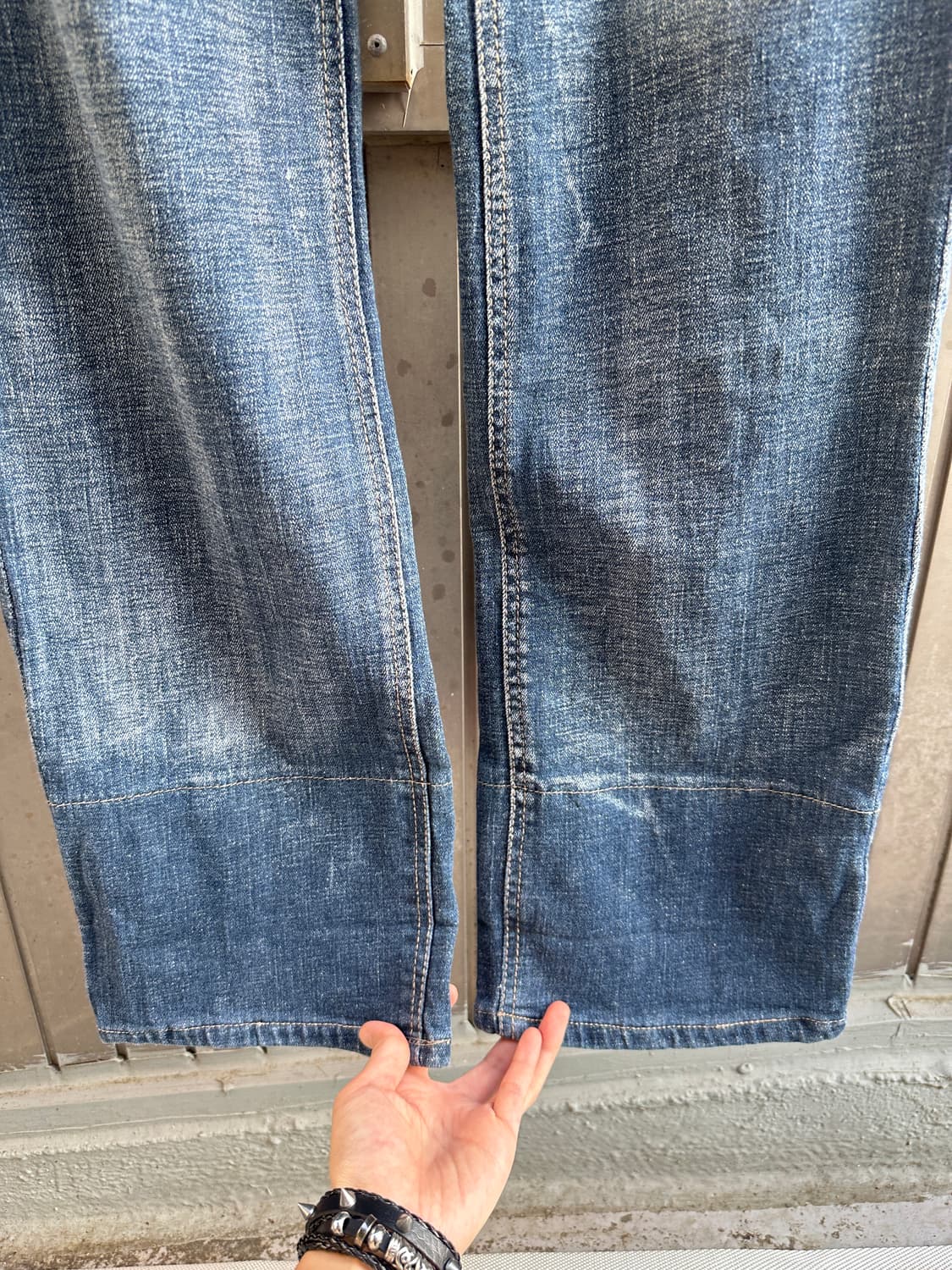 NONE vintage check fake layered denim pa 상품이미지7