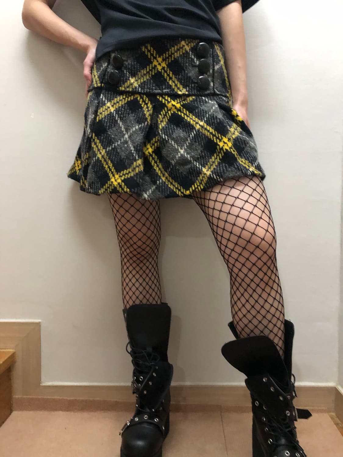 빈티지 티니위니 체크 플리츠 스커트 상품이미지5