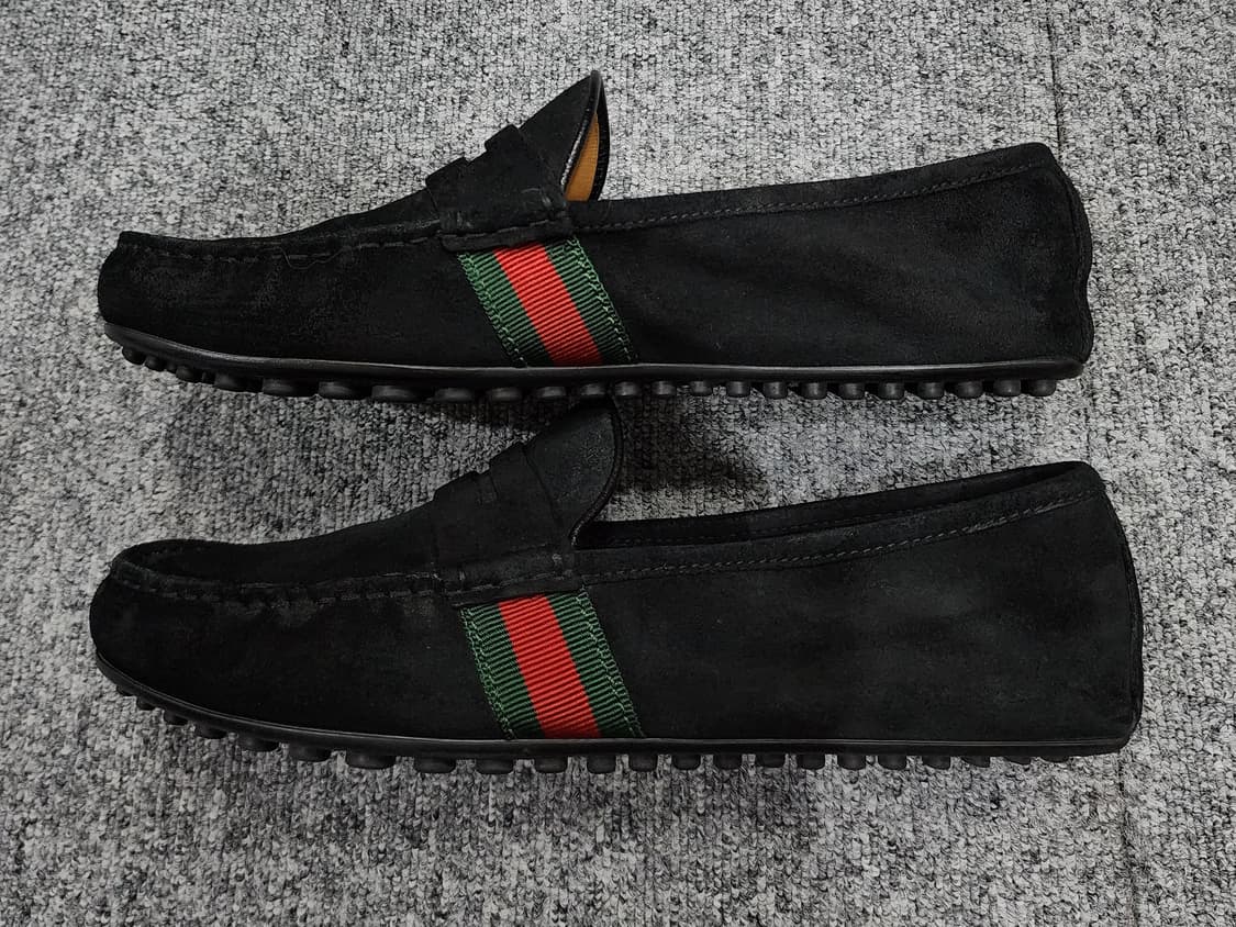 구찌 웹 스트라이프 스웨이드 드라이빙 슈즈 로퍼 UK 7 상품이미지3