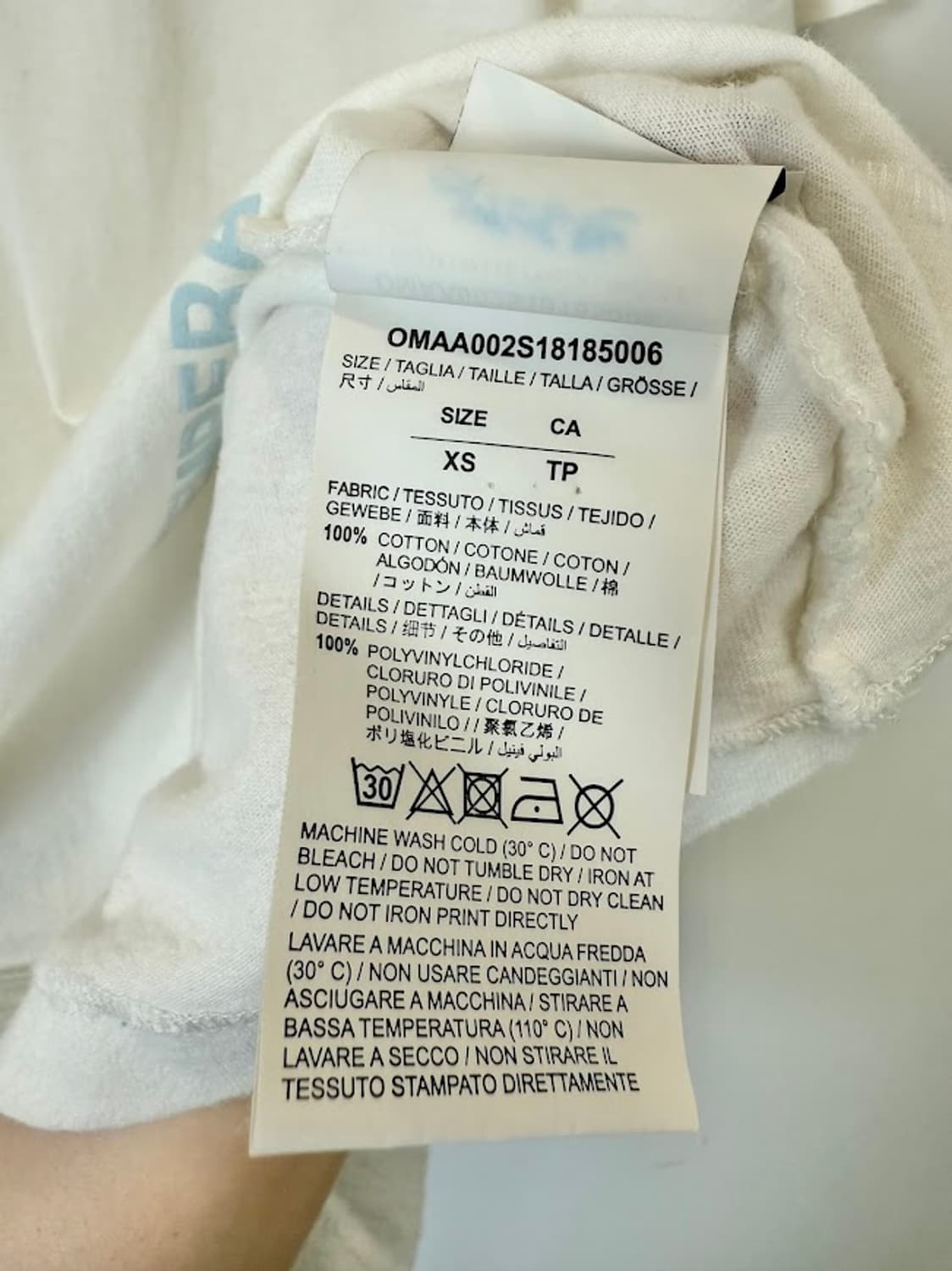 오프화이트 파이어테이프 반팔 화이트 상품이미지7