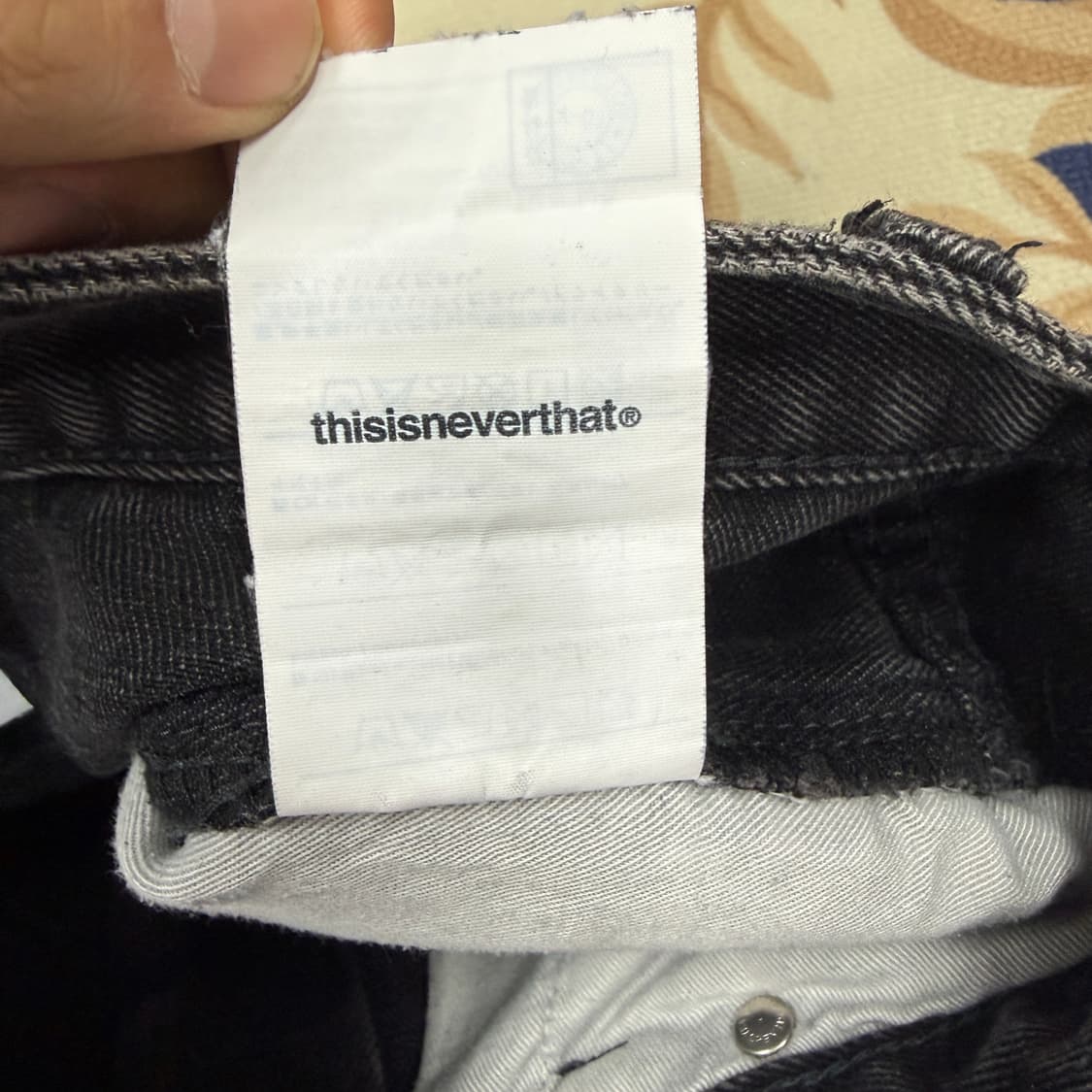 (S)디스이즈네버댓  흑청 더블니 데님팬츠 상품이미지5