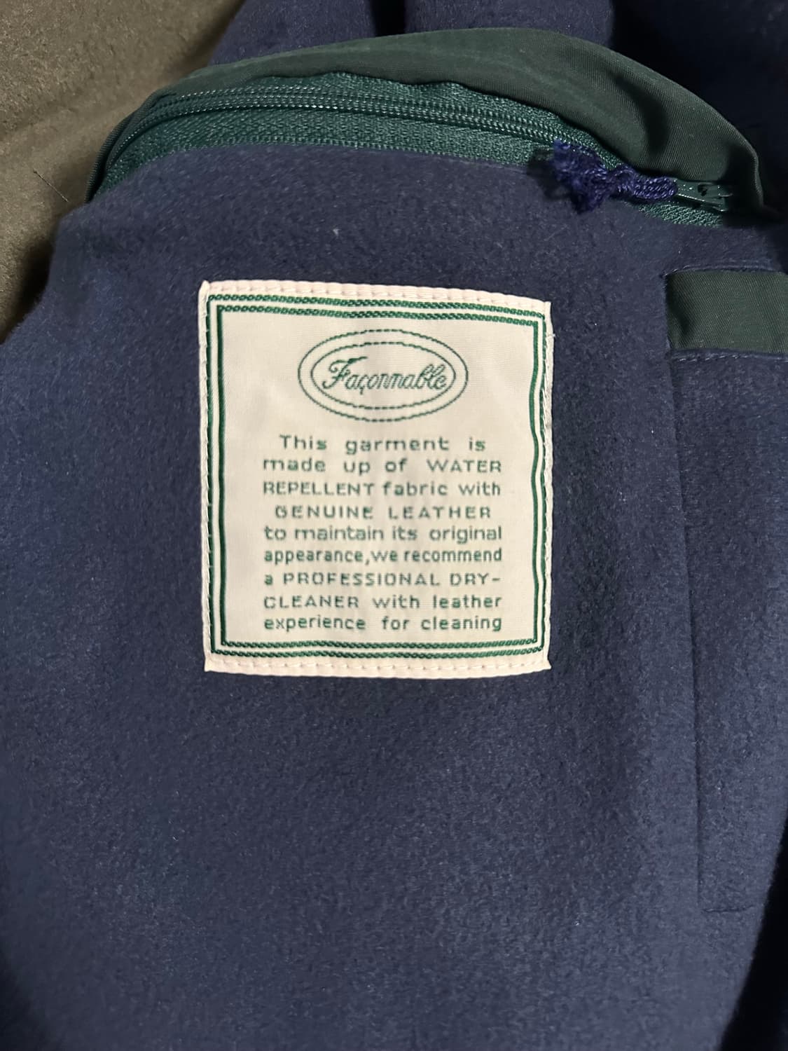 90s Faconnable 가죽카라 필드코트 정품 상품이미지5