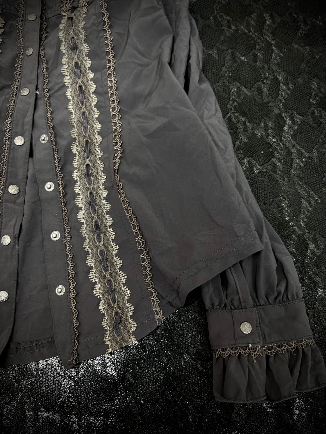 “Ozz oneste” Gothic Mood Lace-Up Slim Fi 상품이미지2