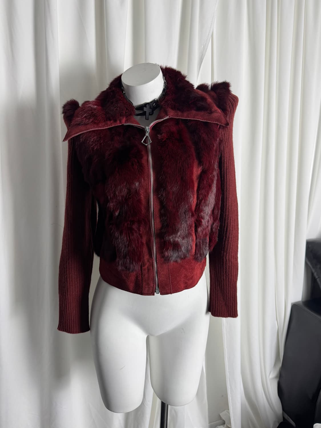Red fur jacket 상품이미지4