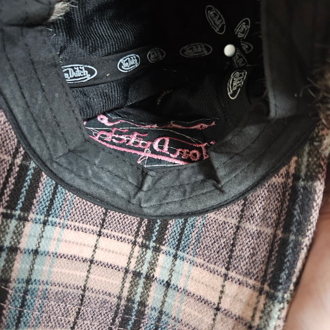 본더치 핑크체크 트루퍼햇 군밤 모자 상품이미지5