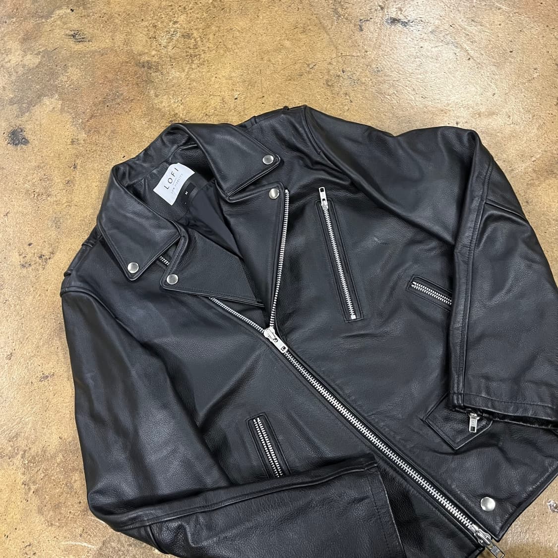 [정품/M] LOFI 로파이 소가죽 블랙 레더 자켓 b8 상품이미지1