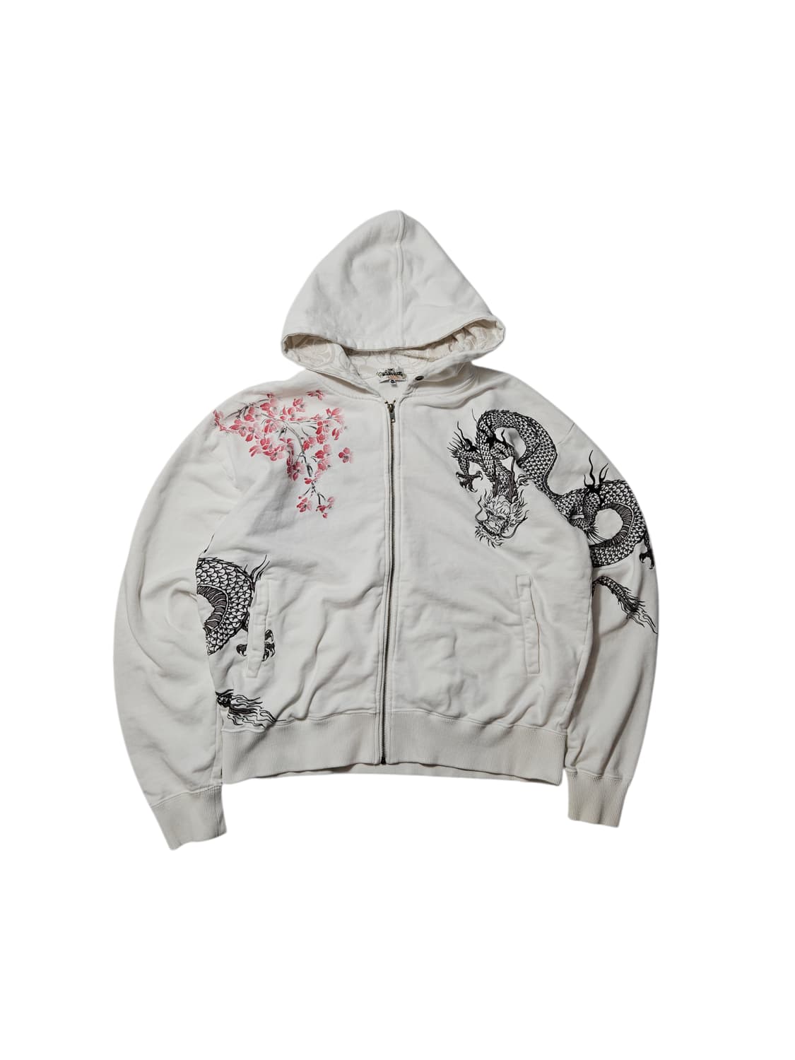 카라쿠리 다마시 드래곤 사쿠라 후드집업 2XL XXL 상품이미지1