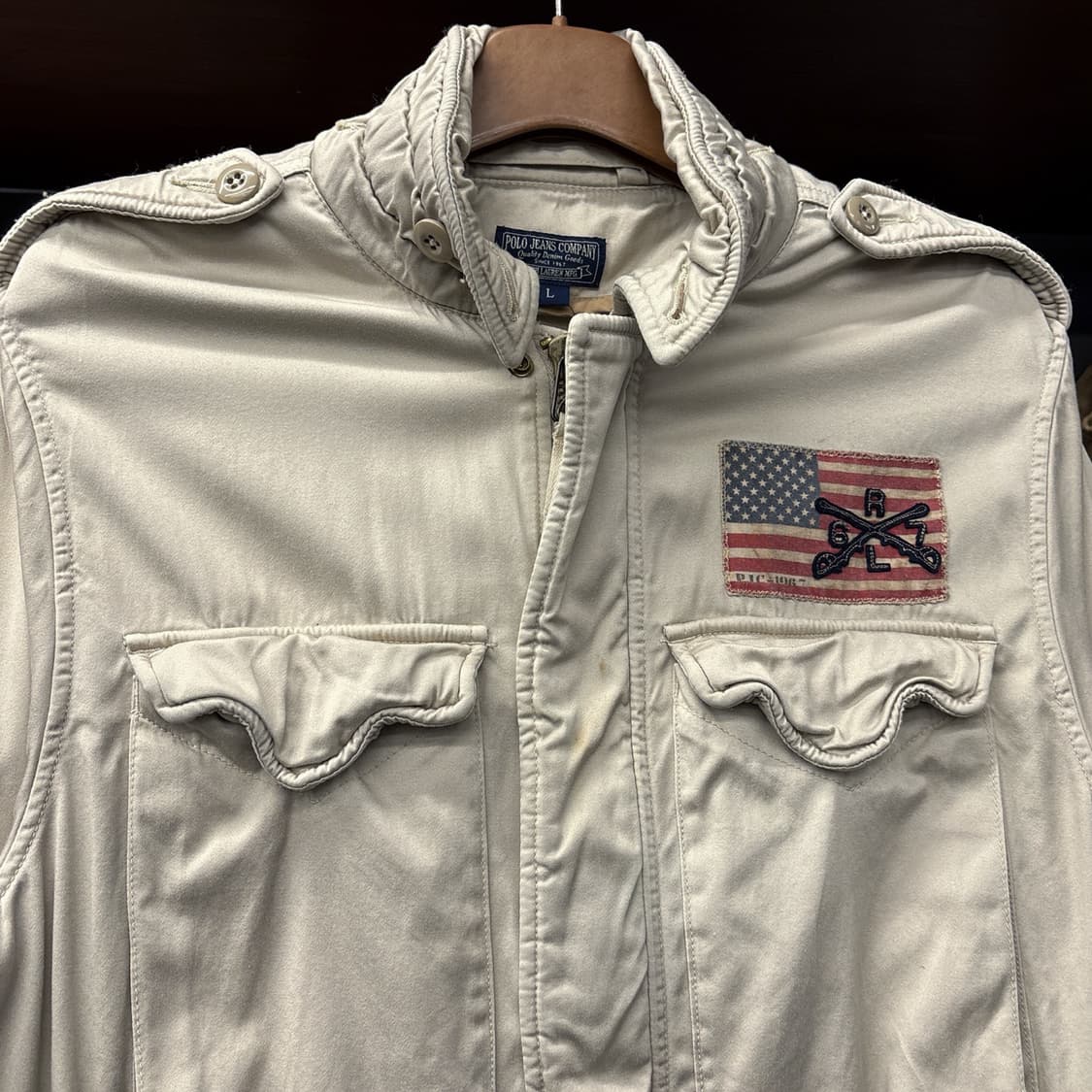 00s 폴로진스 아메리칸 플래그 패치 M-65 필드자켓 N1141 상품이미지3