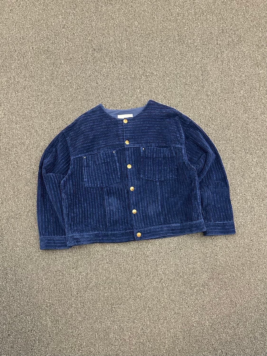 OS)Japanese vintage 여성 블루 코듀로이 자켓 상품이미지1