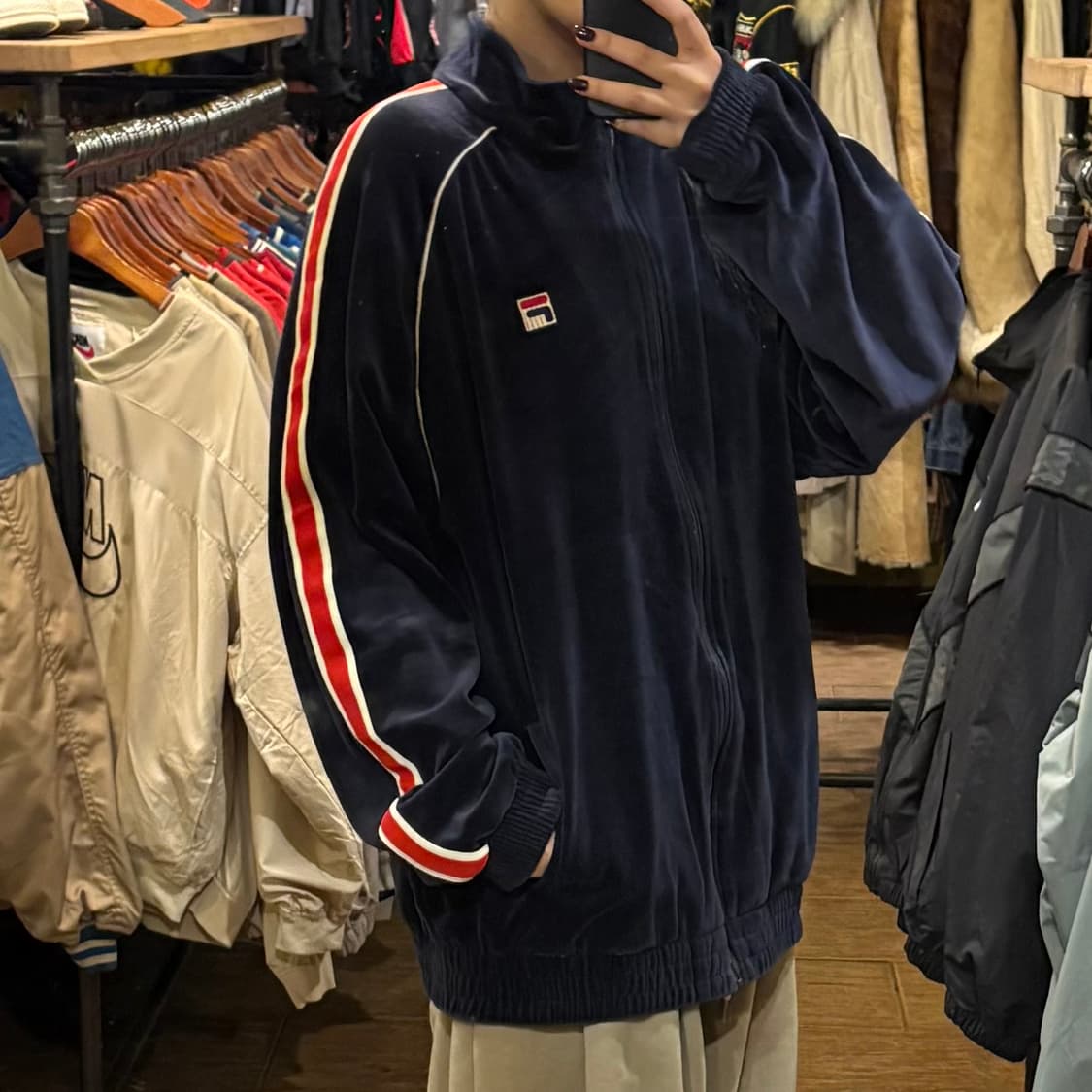 [HI] FILA 휠라 벨벳져지 네이비 상품이미지4