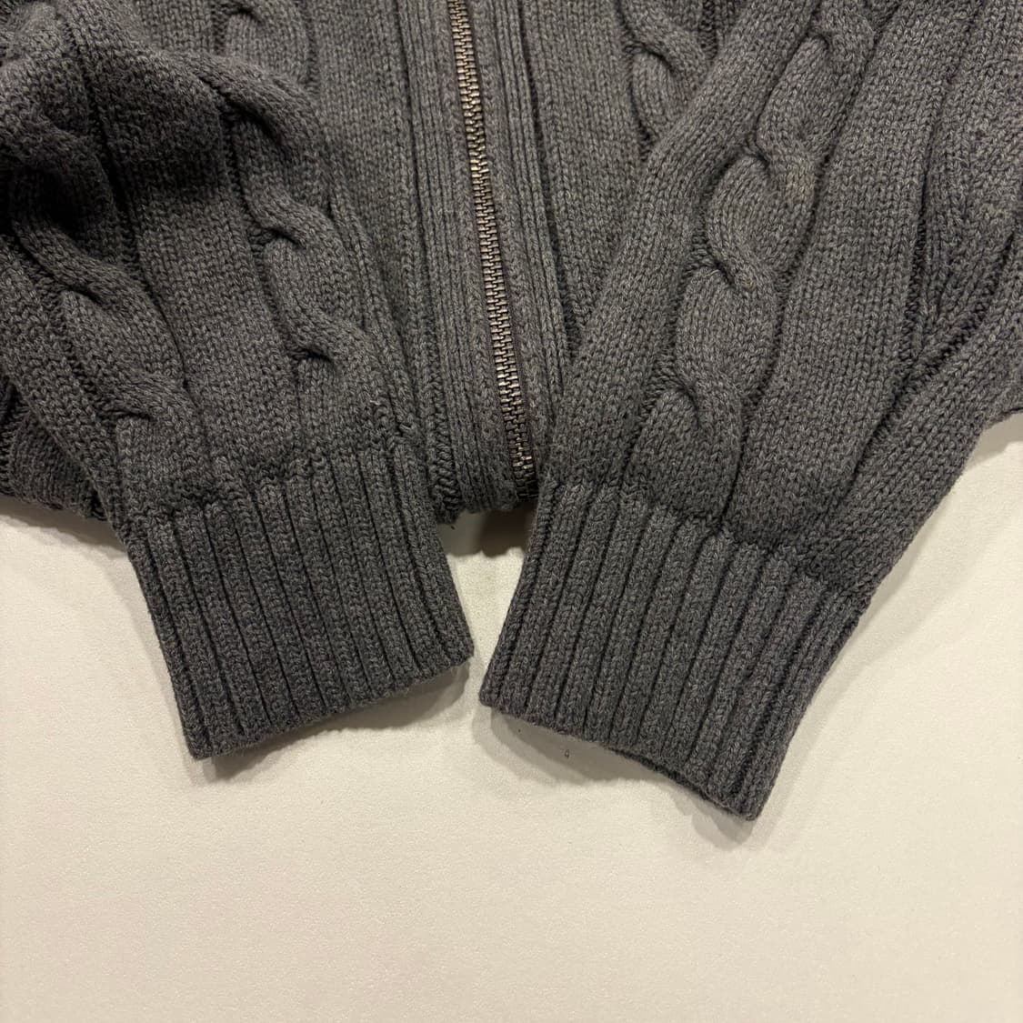 [M] 타미힐피거 케이블 니트 집업 그레이 B687 상품이미지8