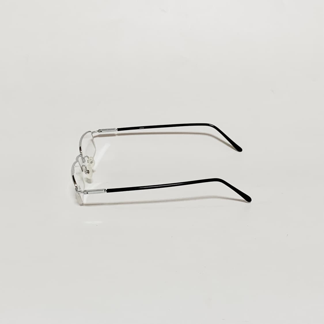 907 데드스탁 빈티지 실버 반무테 슬림 직사각 메탈 안경 남녀공용 픽키 상품이미지4