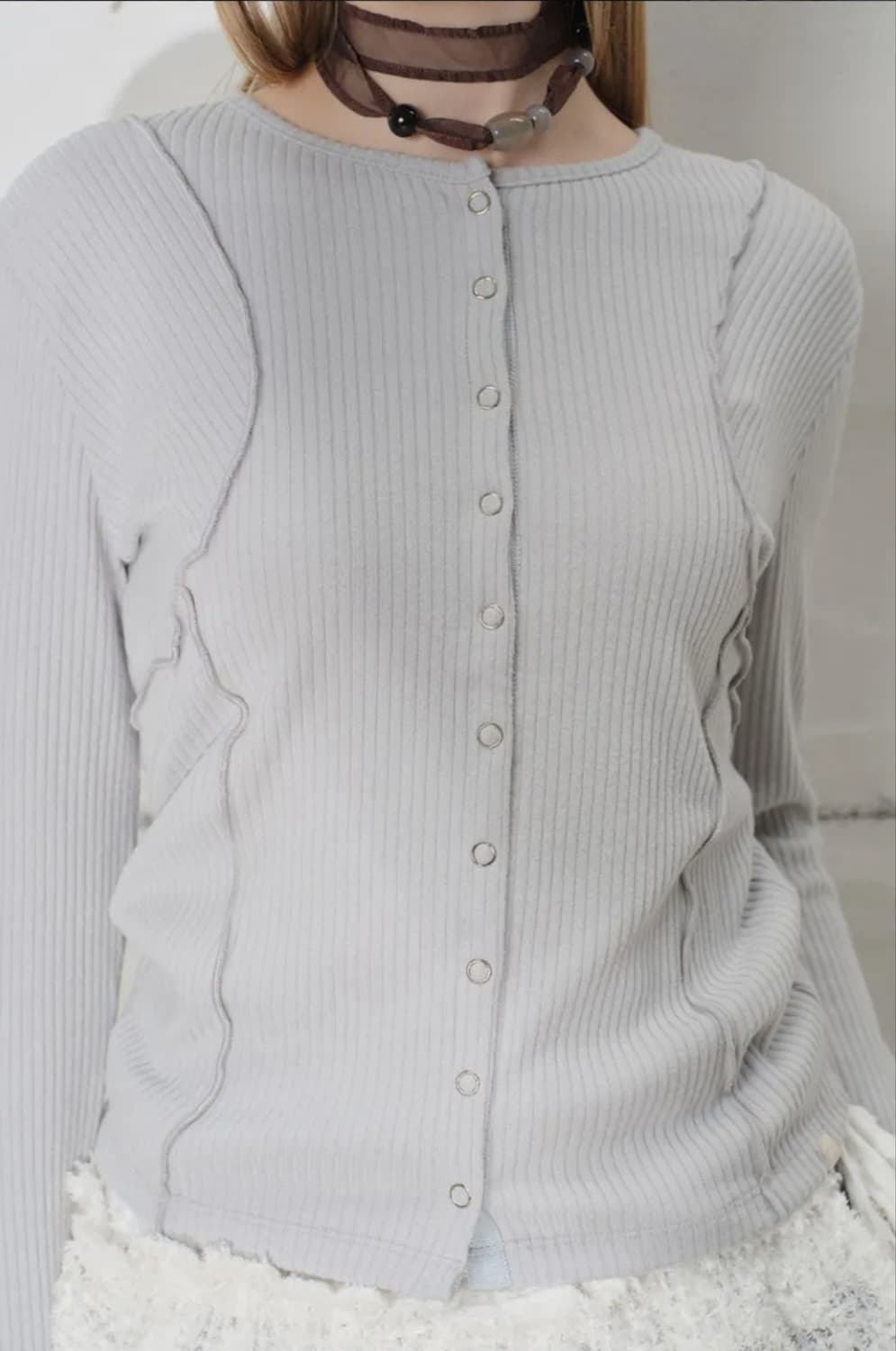 타입서비스 가디건 Ribbed Riffle Cardigan [Gray] 상품이미지4