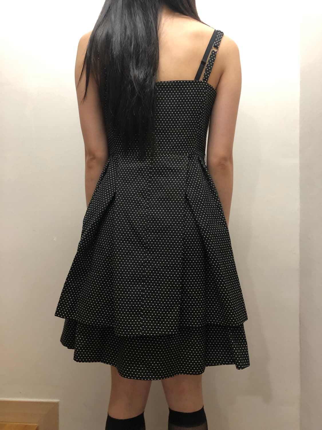 빈티지 블랙 도트 프릴 원피스 상품이미지8