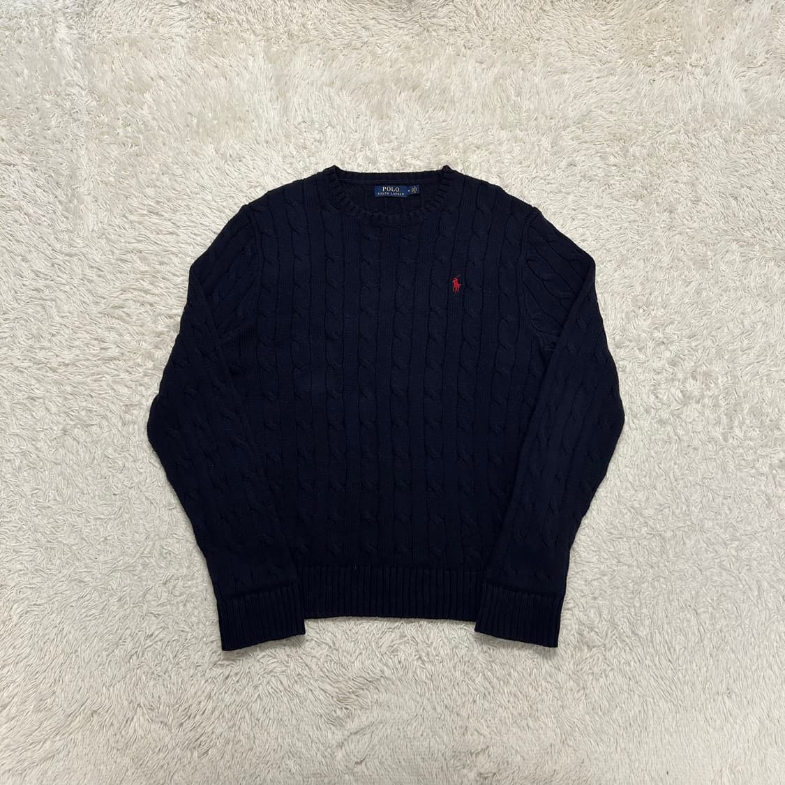 Polo Navy Cable Knit 상품이미지4