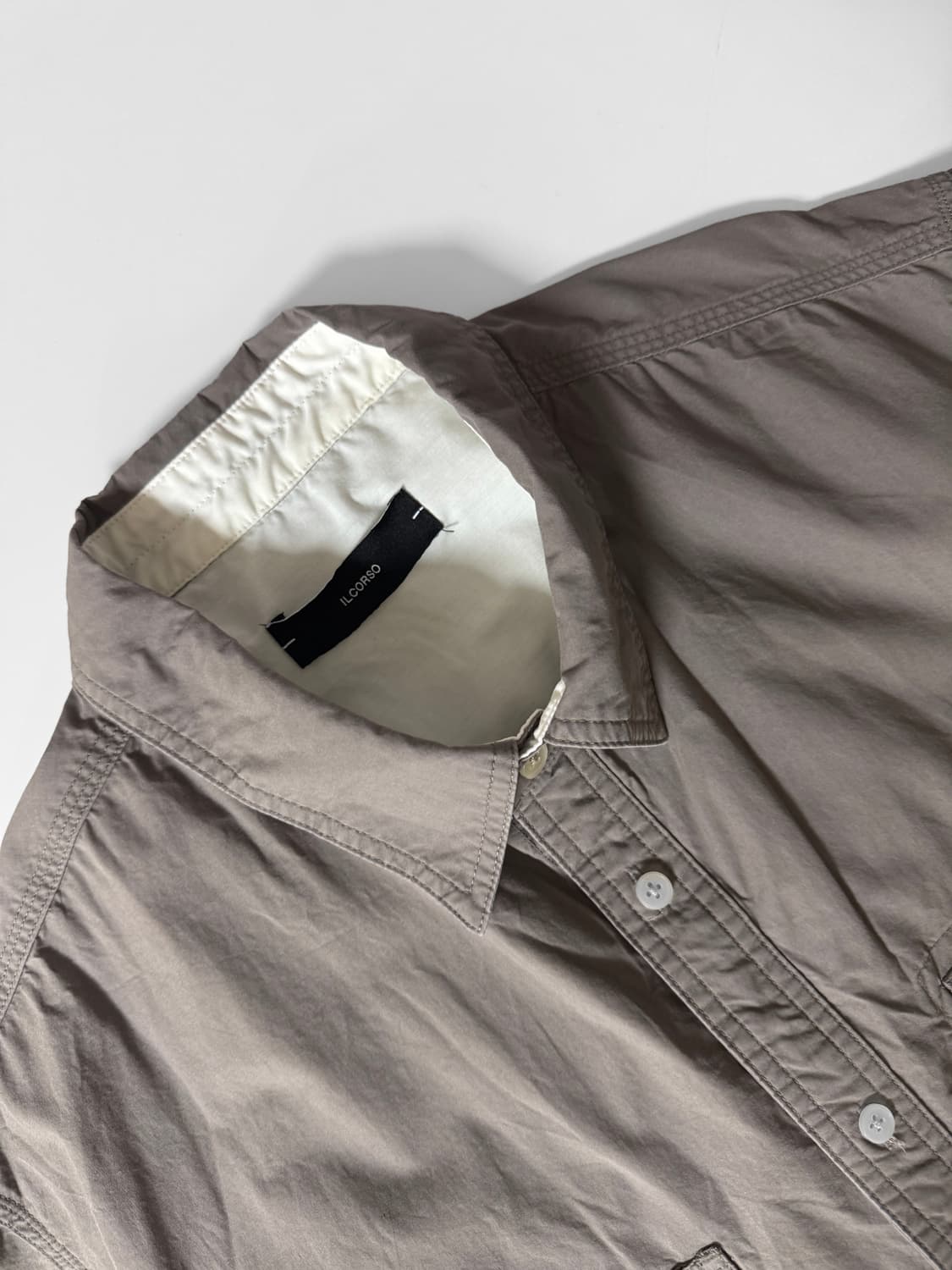 [M/105] 일꼬르소 워시드 반팔 워크셔츠 브라운 상품이미지4