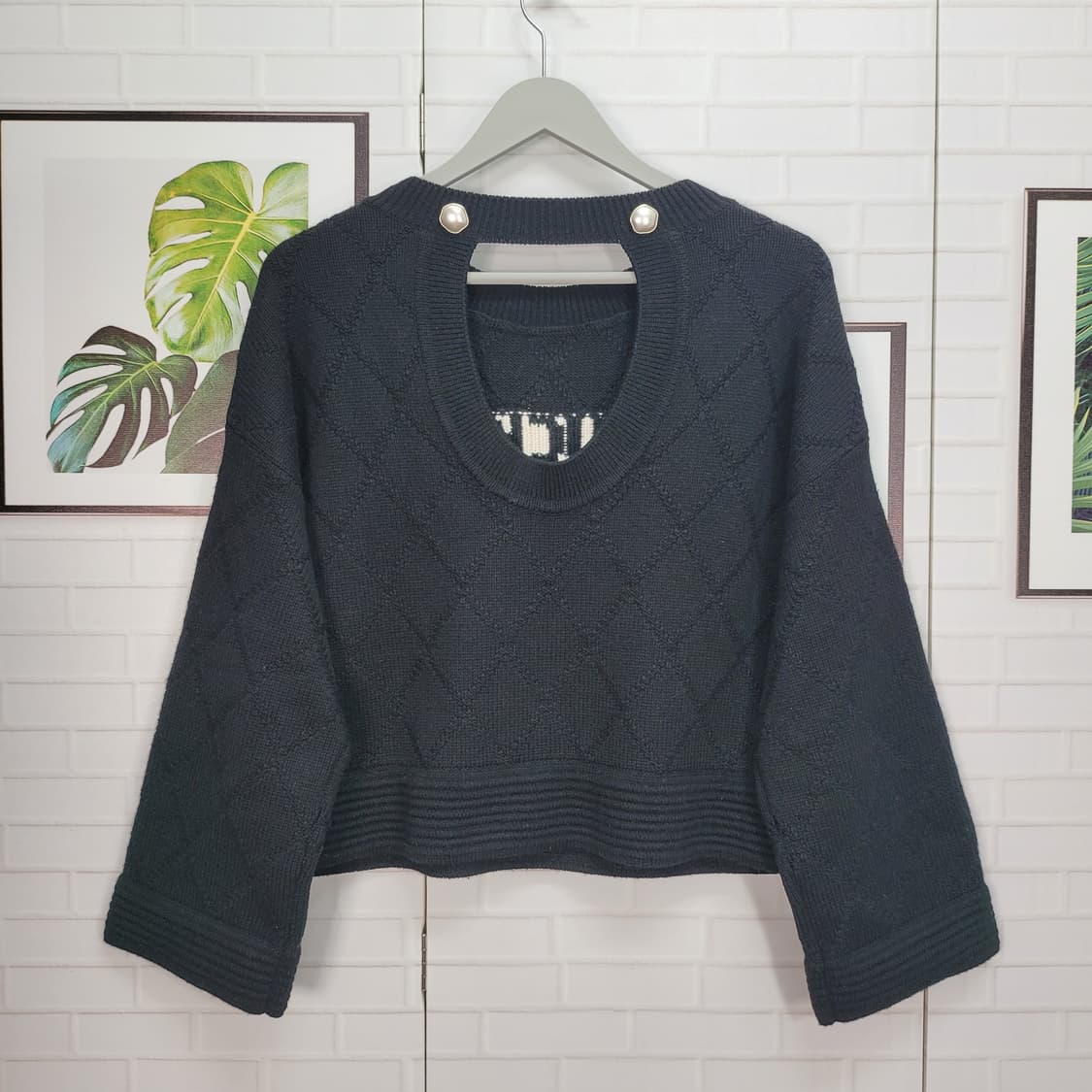 럭키슈에뜨 울 크롭 니트 스웨터 프리사이즈 상품이미지4