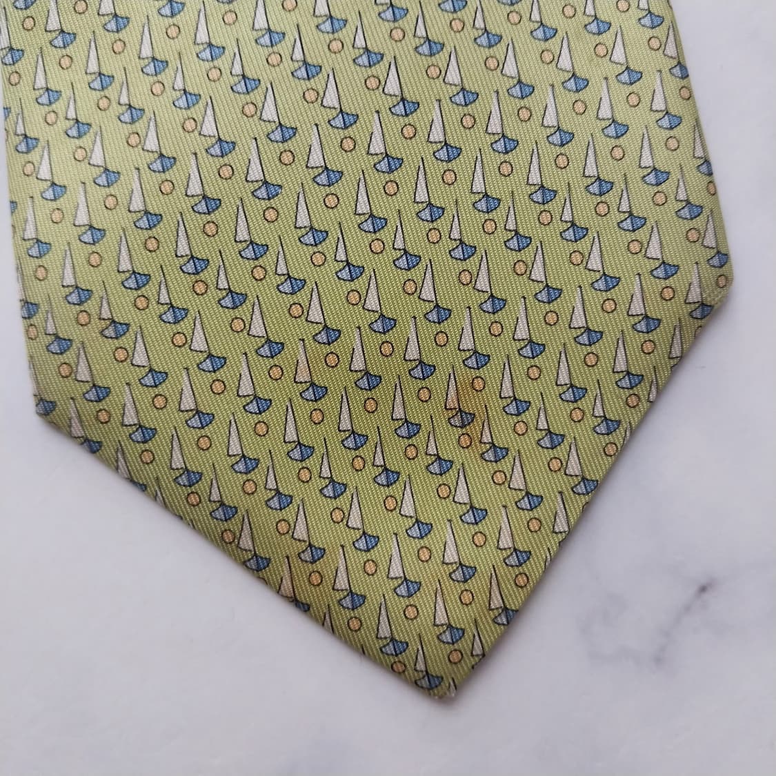 살바토레 페라가모 요트 모티브 넥타이 9.4cm A~B등급 K2177 상품이미지3