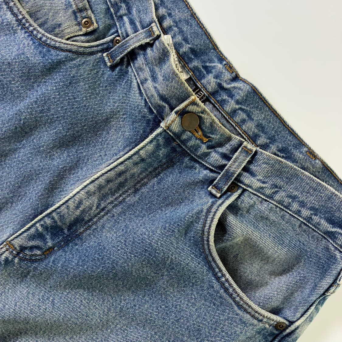 Carhartt 칼하트 데님 워시드 레더 포인트 워크 팬츠 상품이미지6