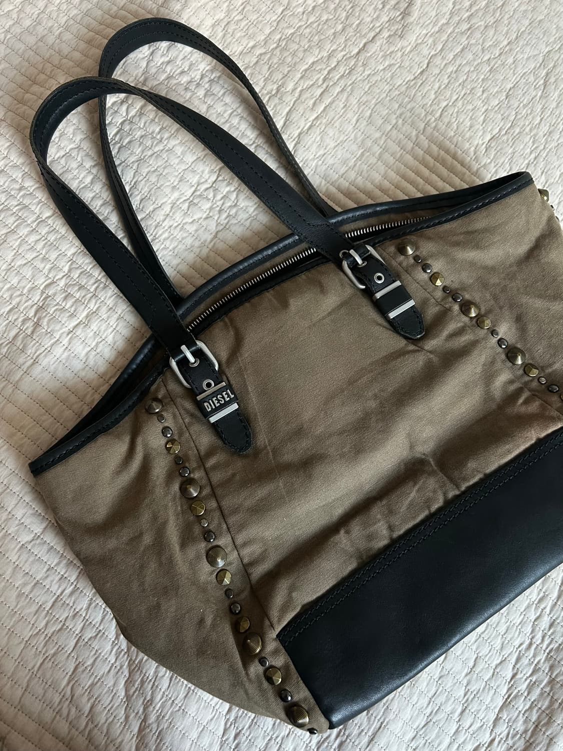 DIESEL Japan Vintage 캔버스 레더 숄더백 브라운 상품이미지1