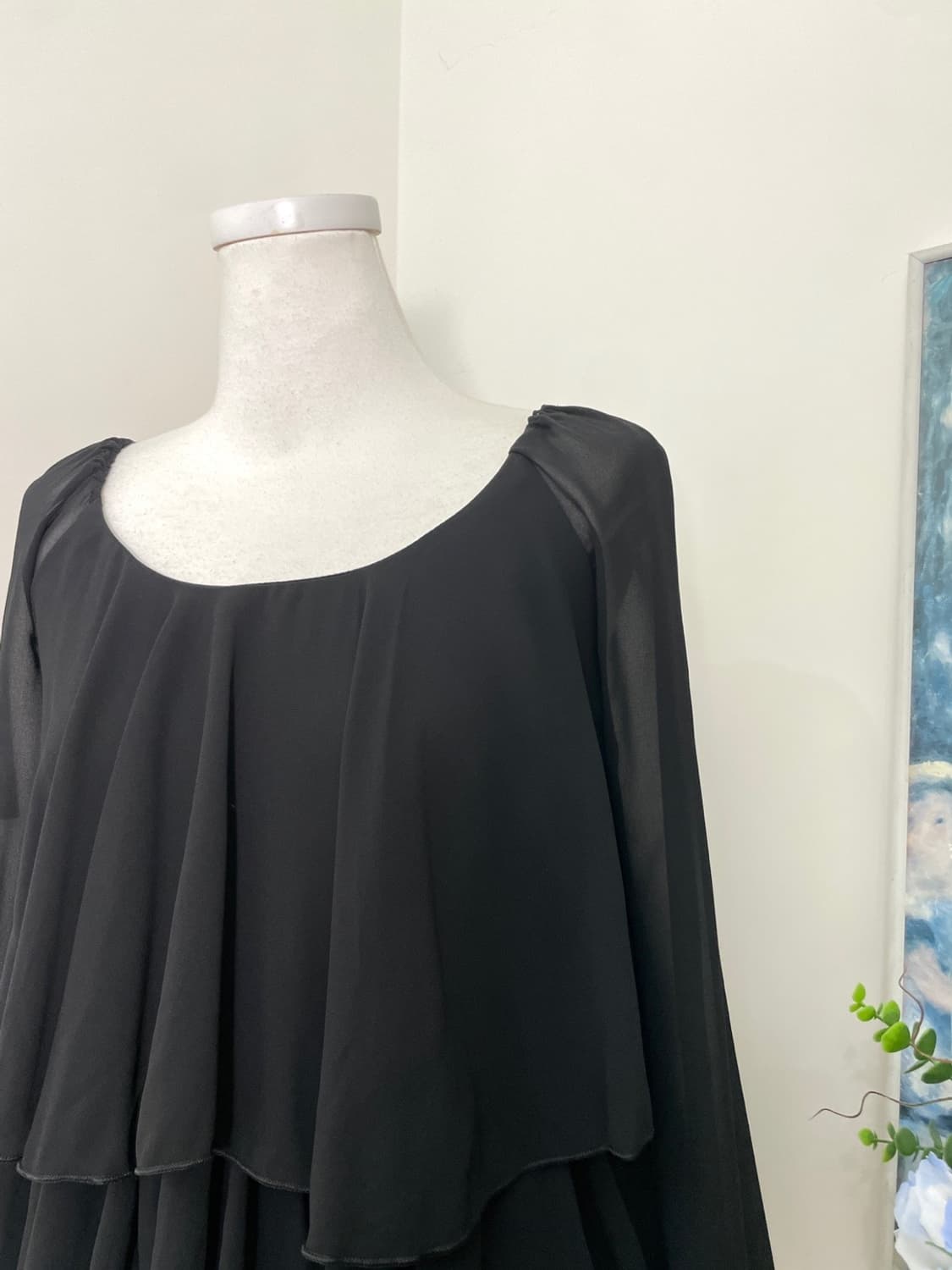 black ruffle puff long sleeve blouse 상품이미지7